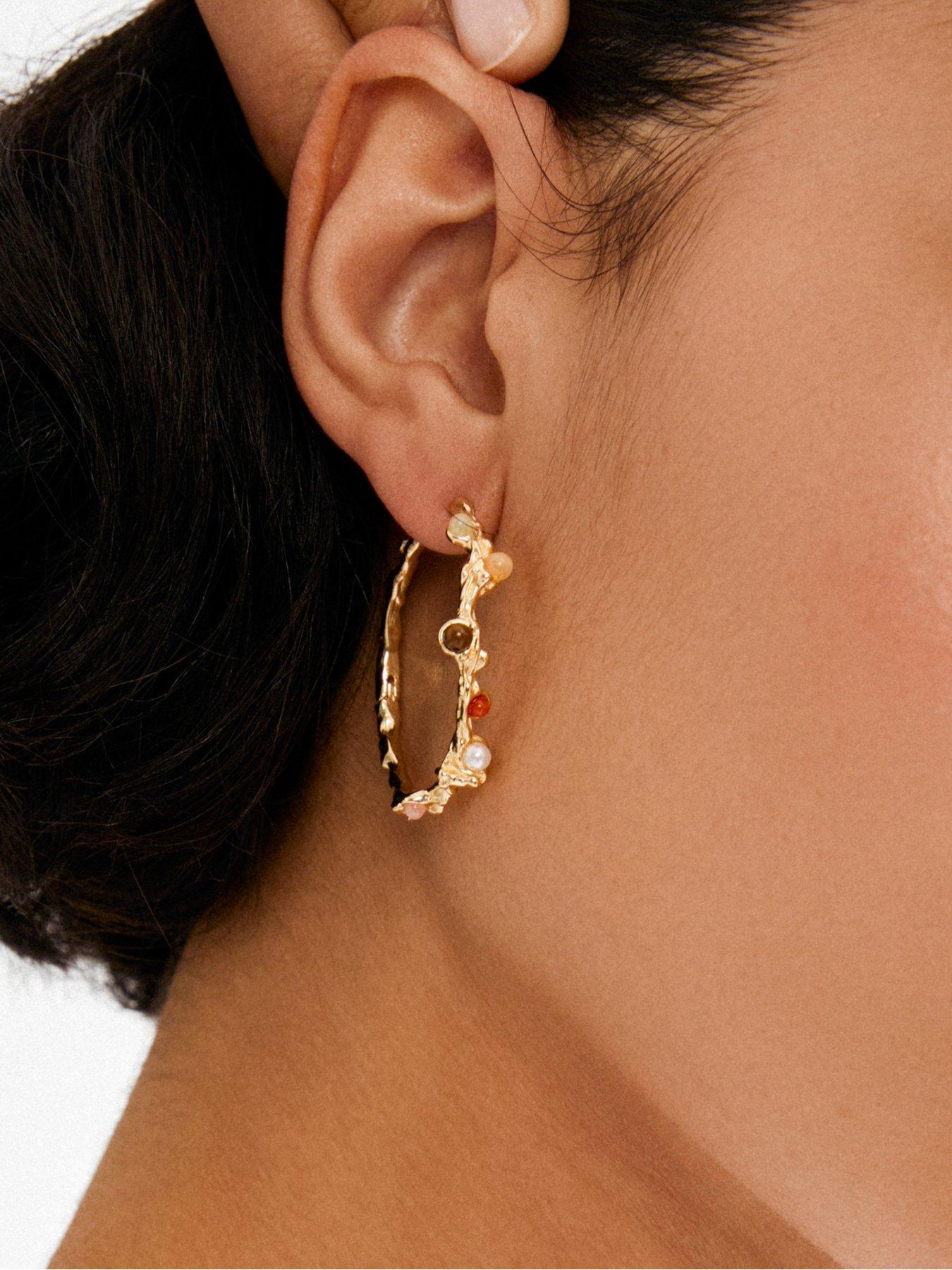 Image 4 of 4 of Pilgrim IRIS hoop earrings gold-plated