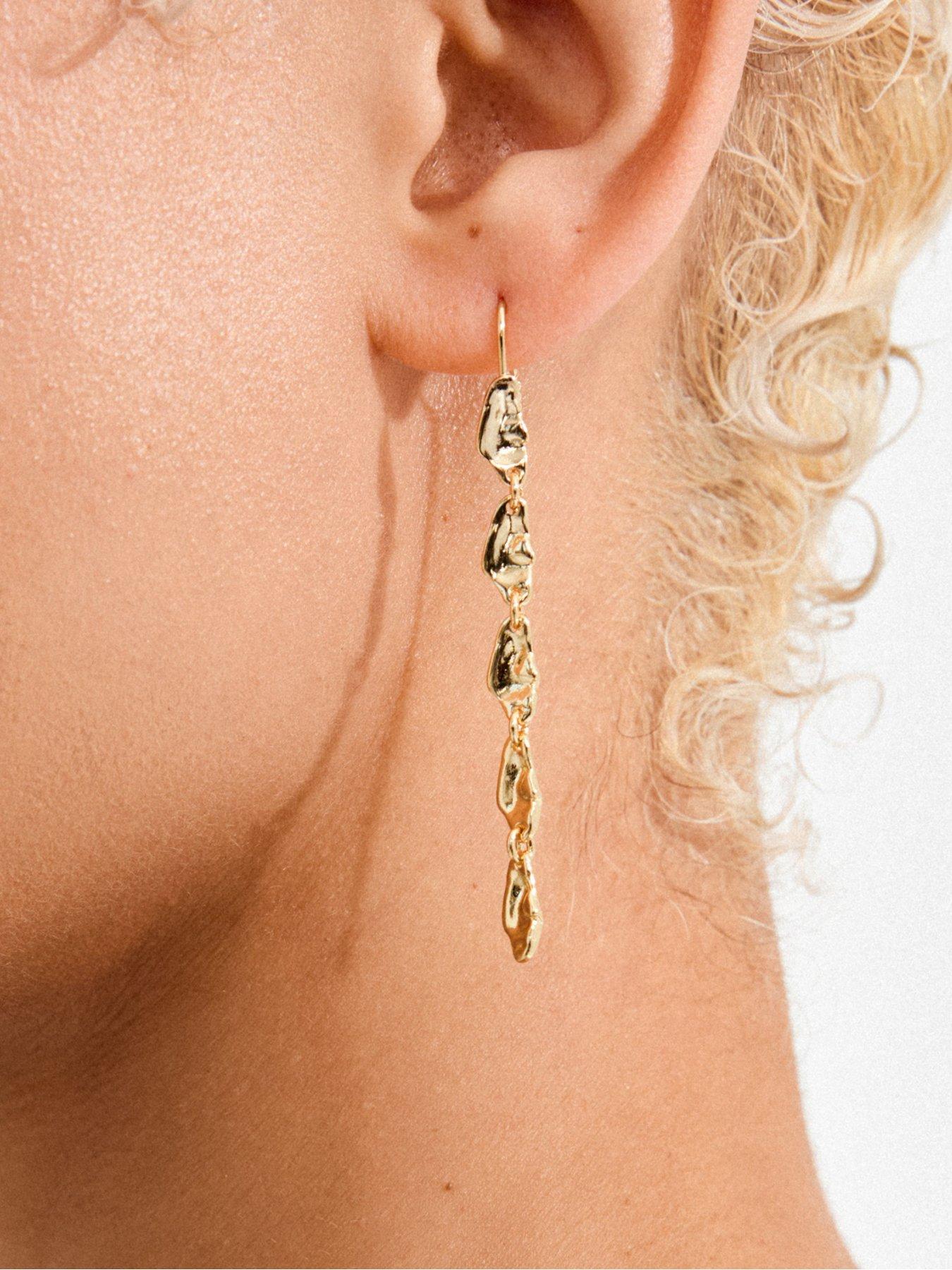  image of pilgrim-eliyah-chain-earrings-gold-plated