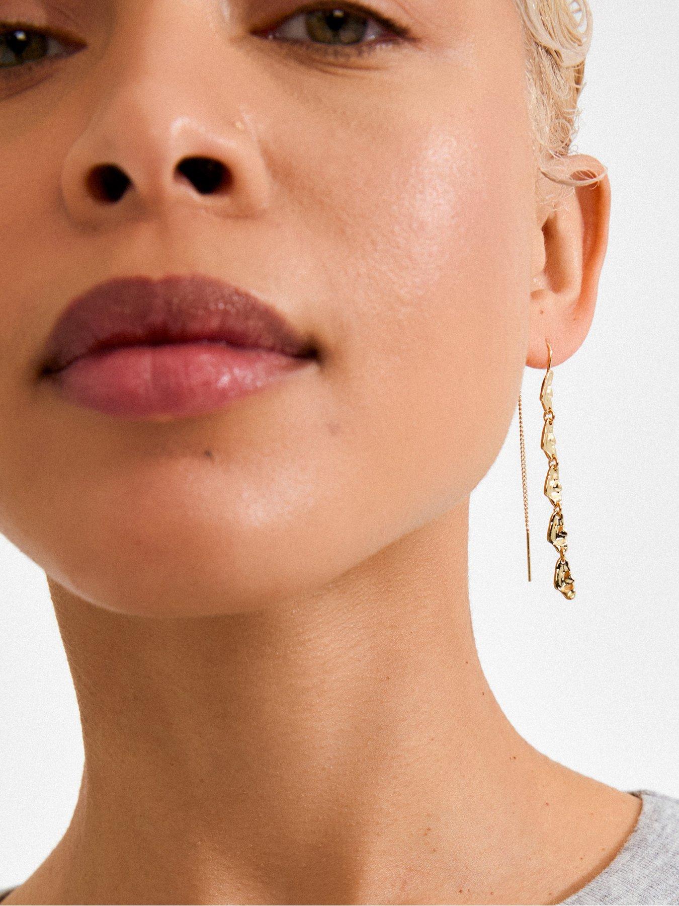  image of pilgrim-eliyah-chain-earrings-gold-plated