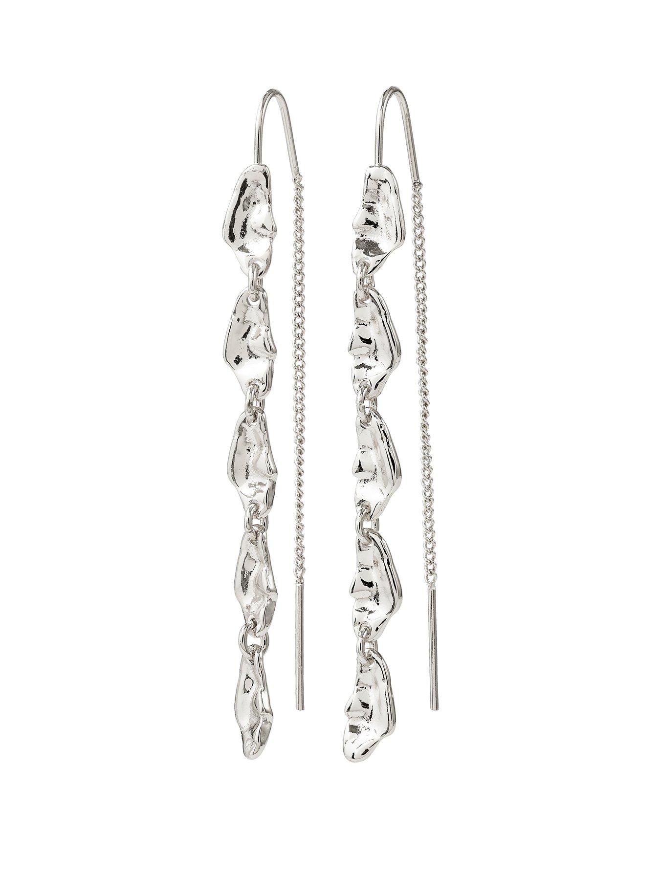  image of pilgrim-eliyah-chain-earrings-silver-plated
