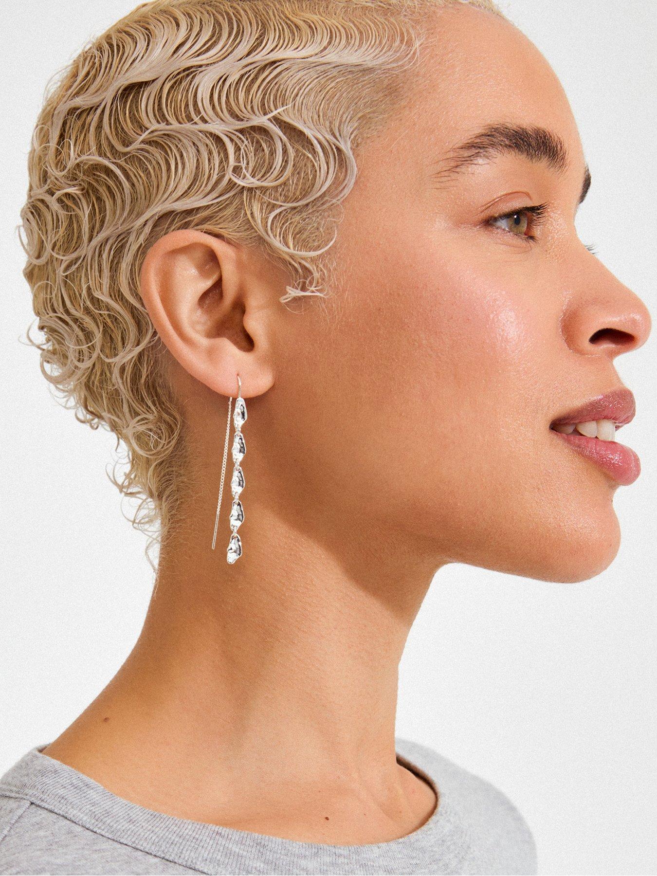  image of pilgrim-eliyah-chain-earrings-silver-plated