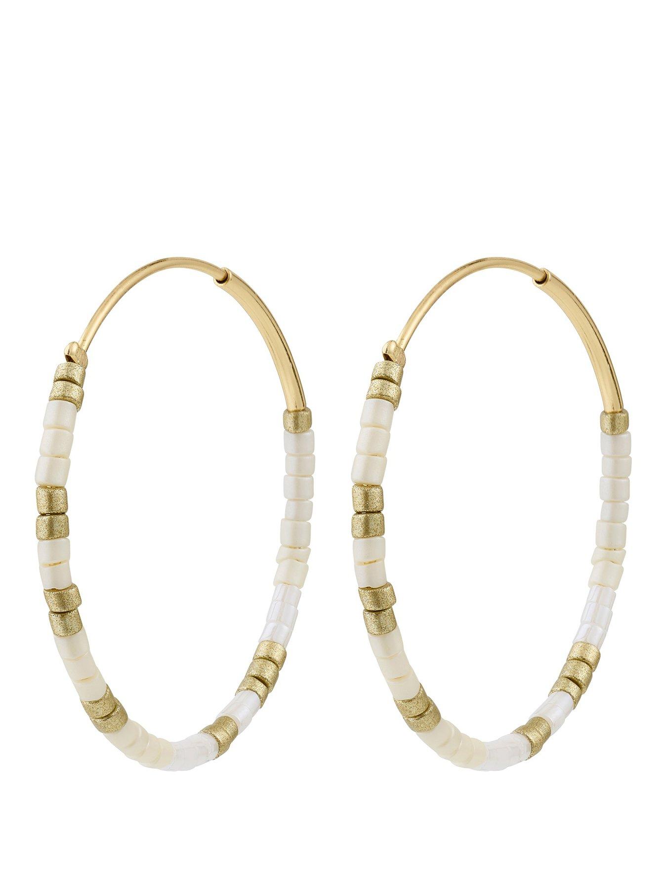 Image 1 of 3 of Pilgrim ALISON earrings white, gold-plated
