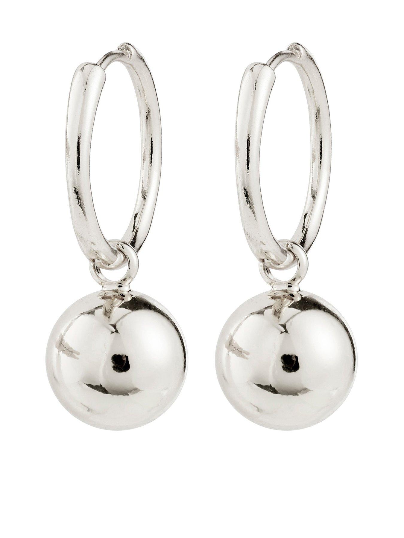  image of pilgrim-air-hoop-earrings-silver-plated
