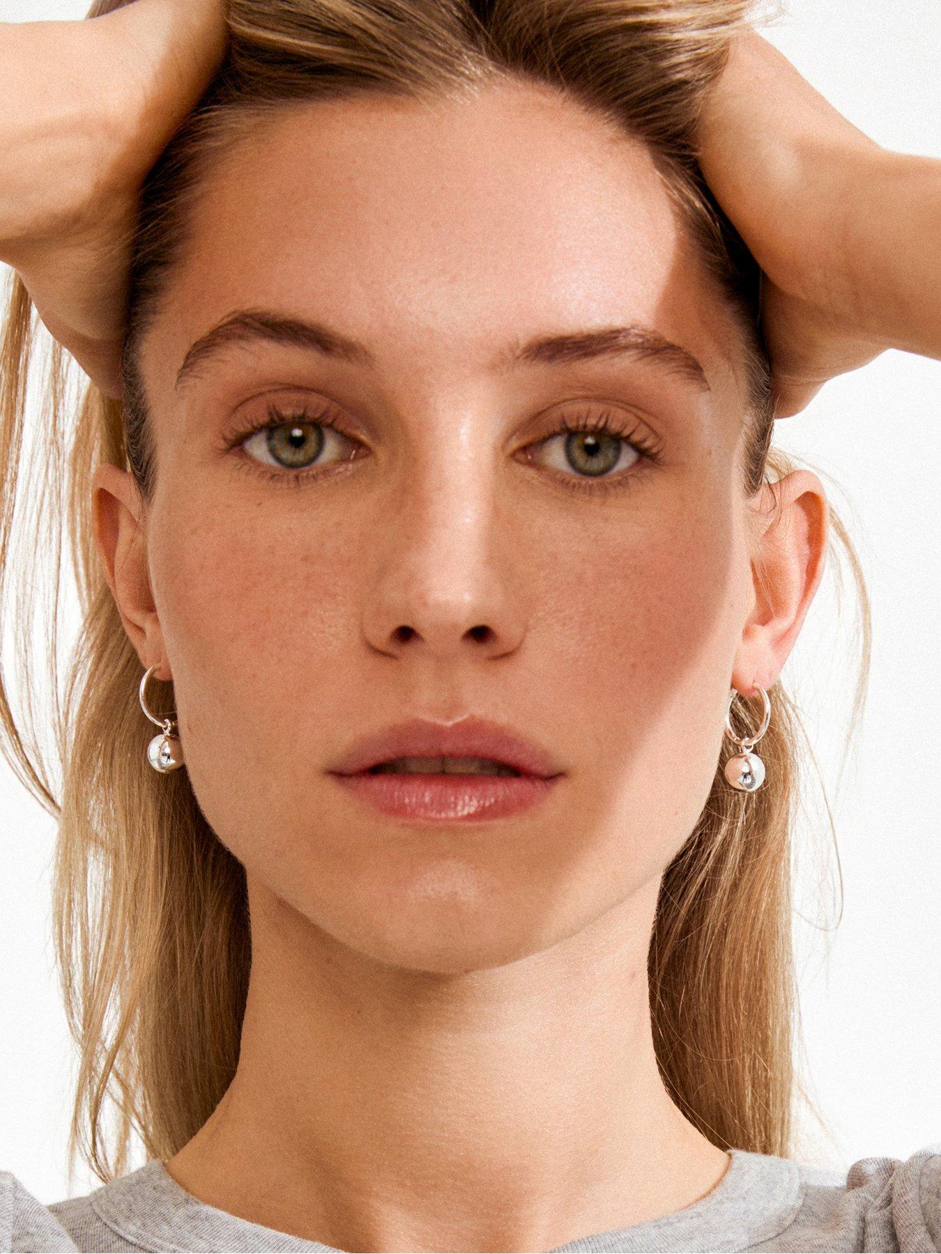  image of pilgrim-air-hoop-earrings-silver-plated