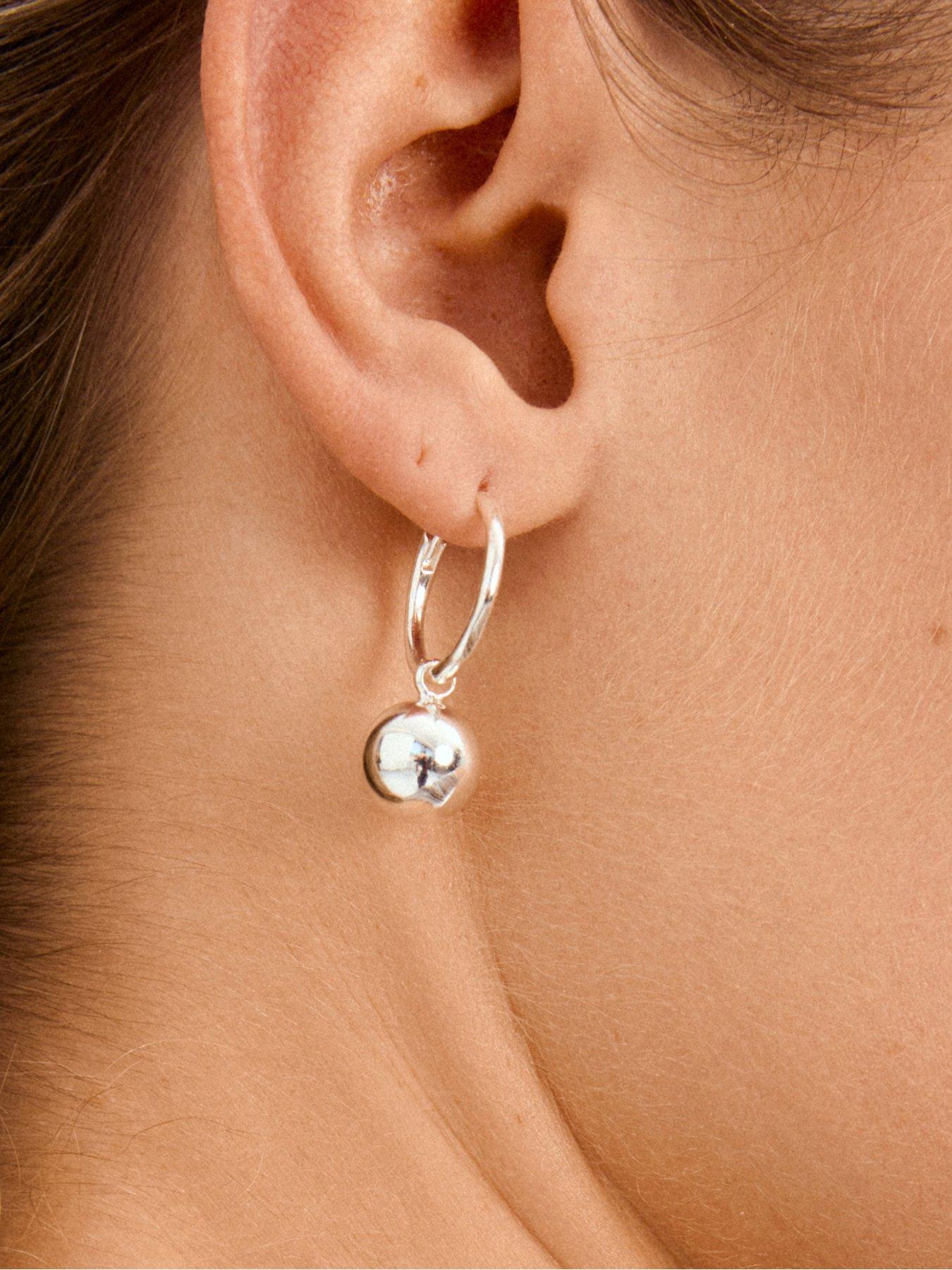  image of pilgrim-air-hoop-earrings-silver-plated