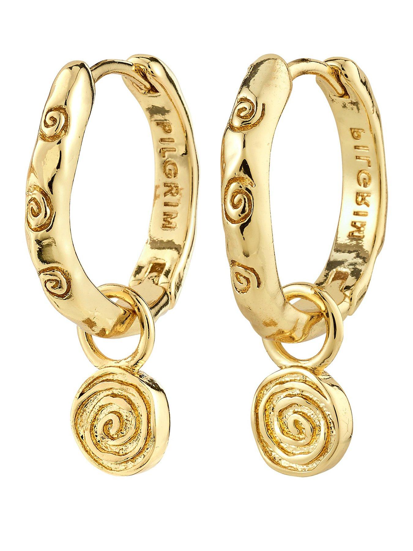  image of pilgrim-fire-hoop-earrings-gold-plated