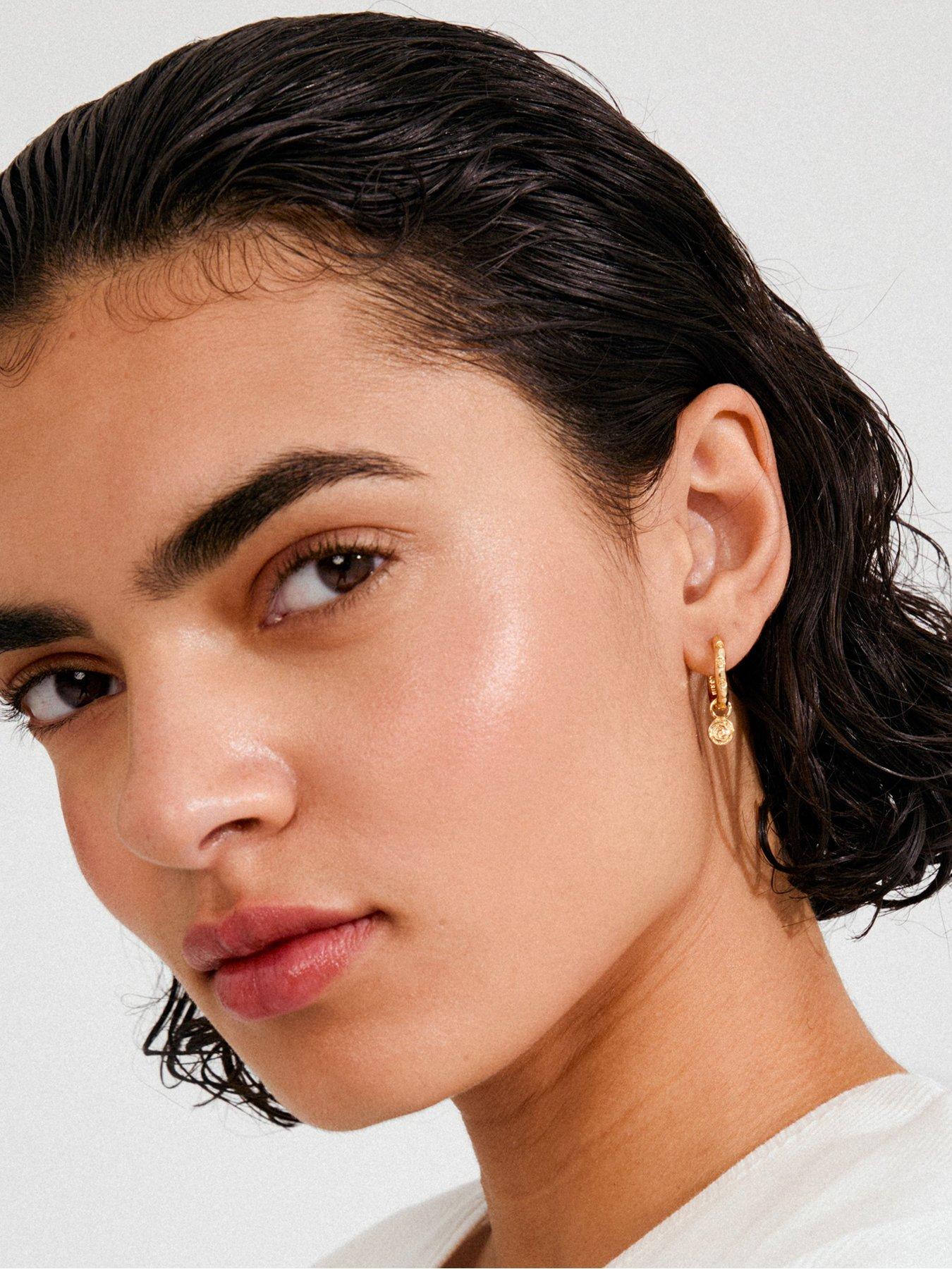  image of pilgrim-fire-hoop-earrings-gold-plated