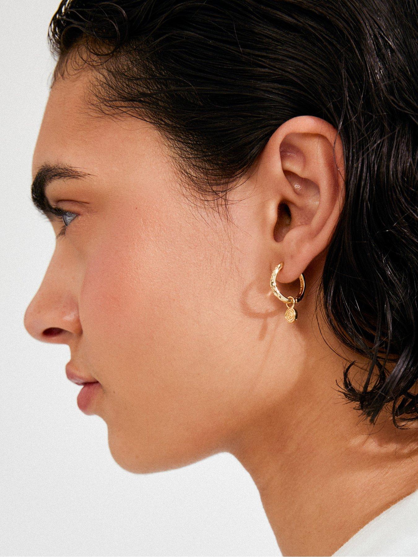  image of pilgrim-fire-hoop-earrings-gold-plated