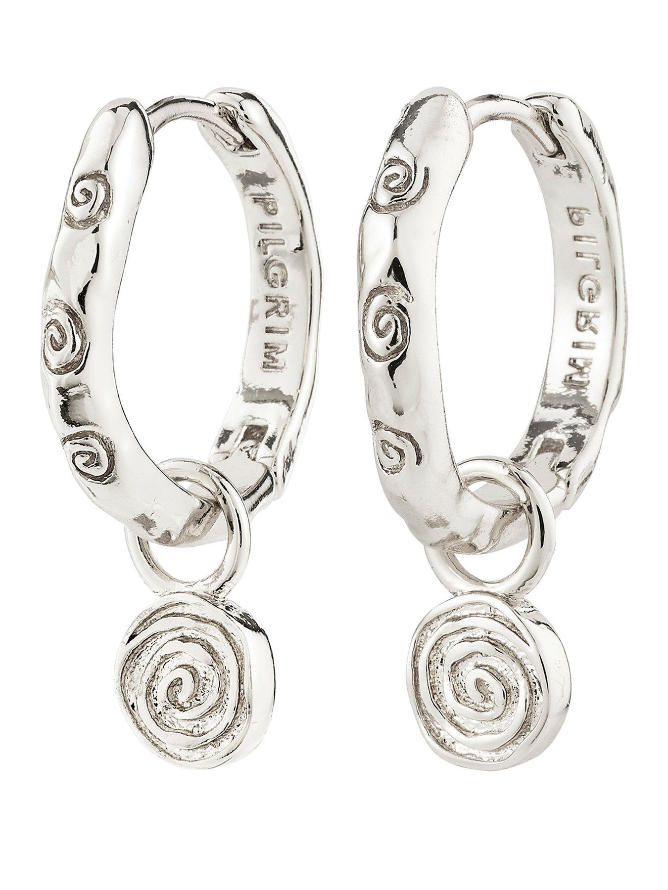 image of pilgrim-fire-hoop-earrings-silver-plated
