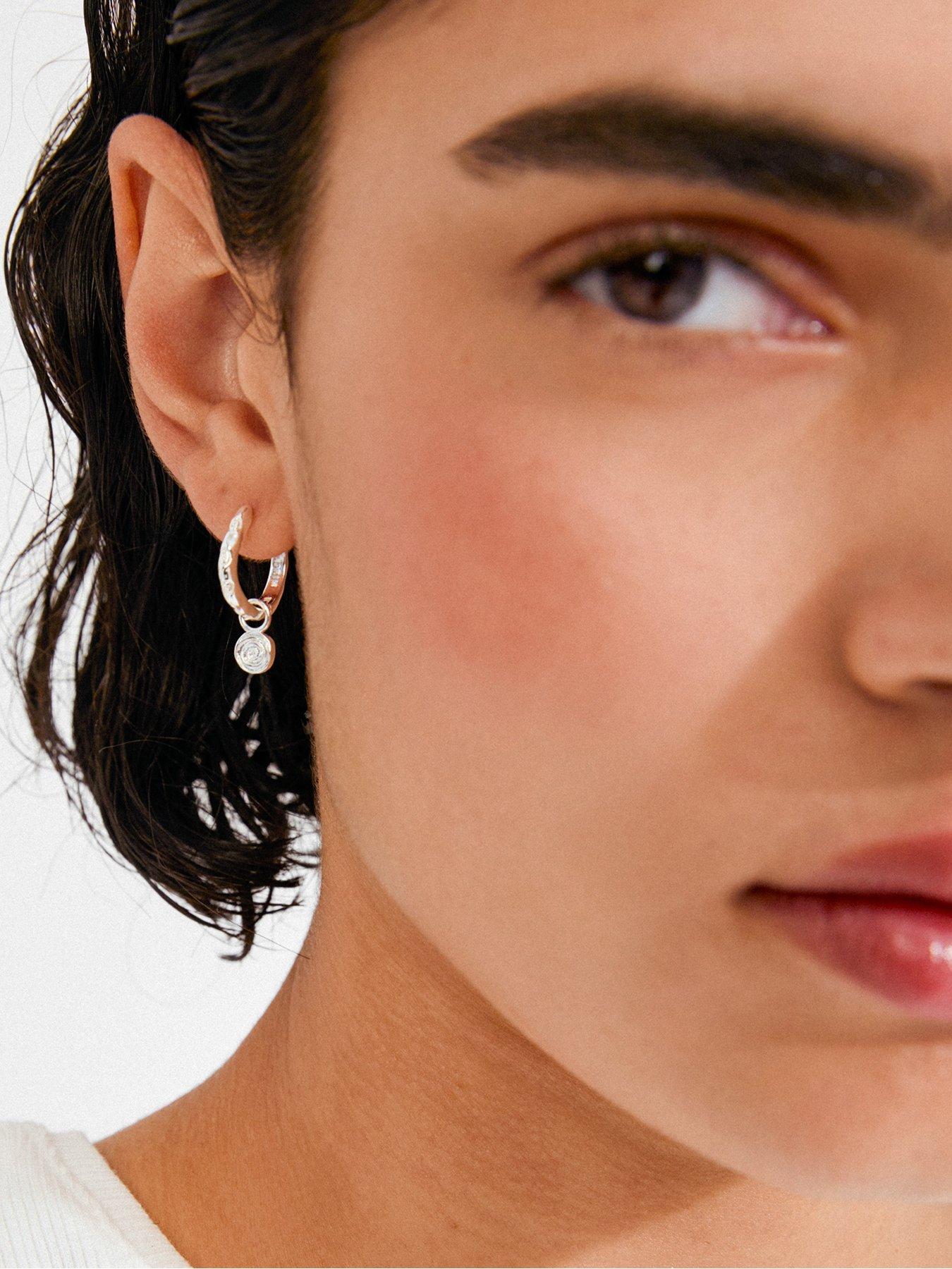  image of pilgrim-fire-hoop-earrings-silver-plated