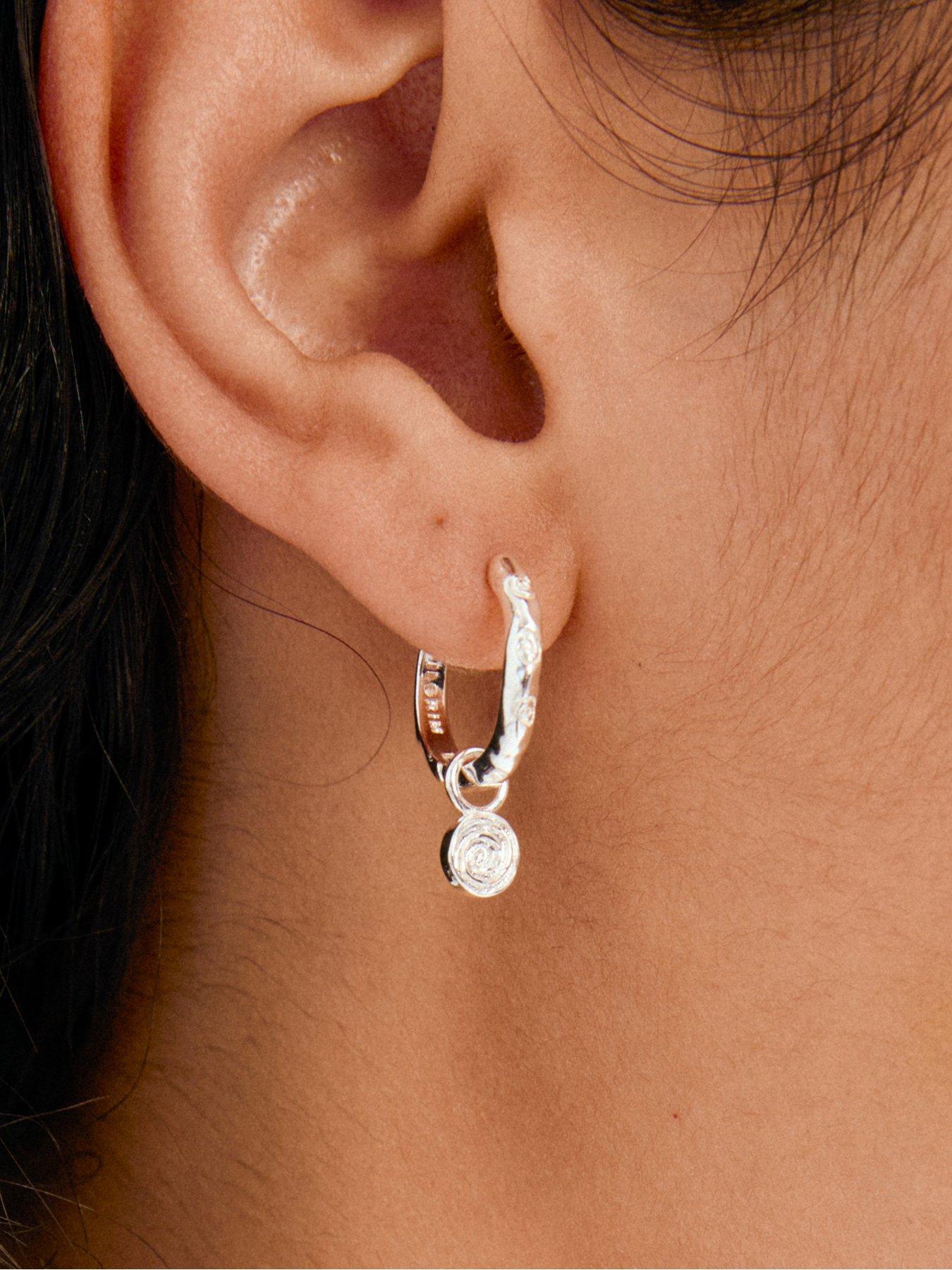  image of pilgrim-fire-hoop-earrings-silver-plated