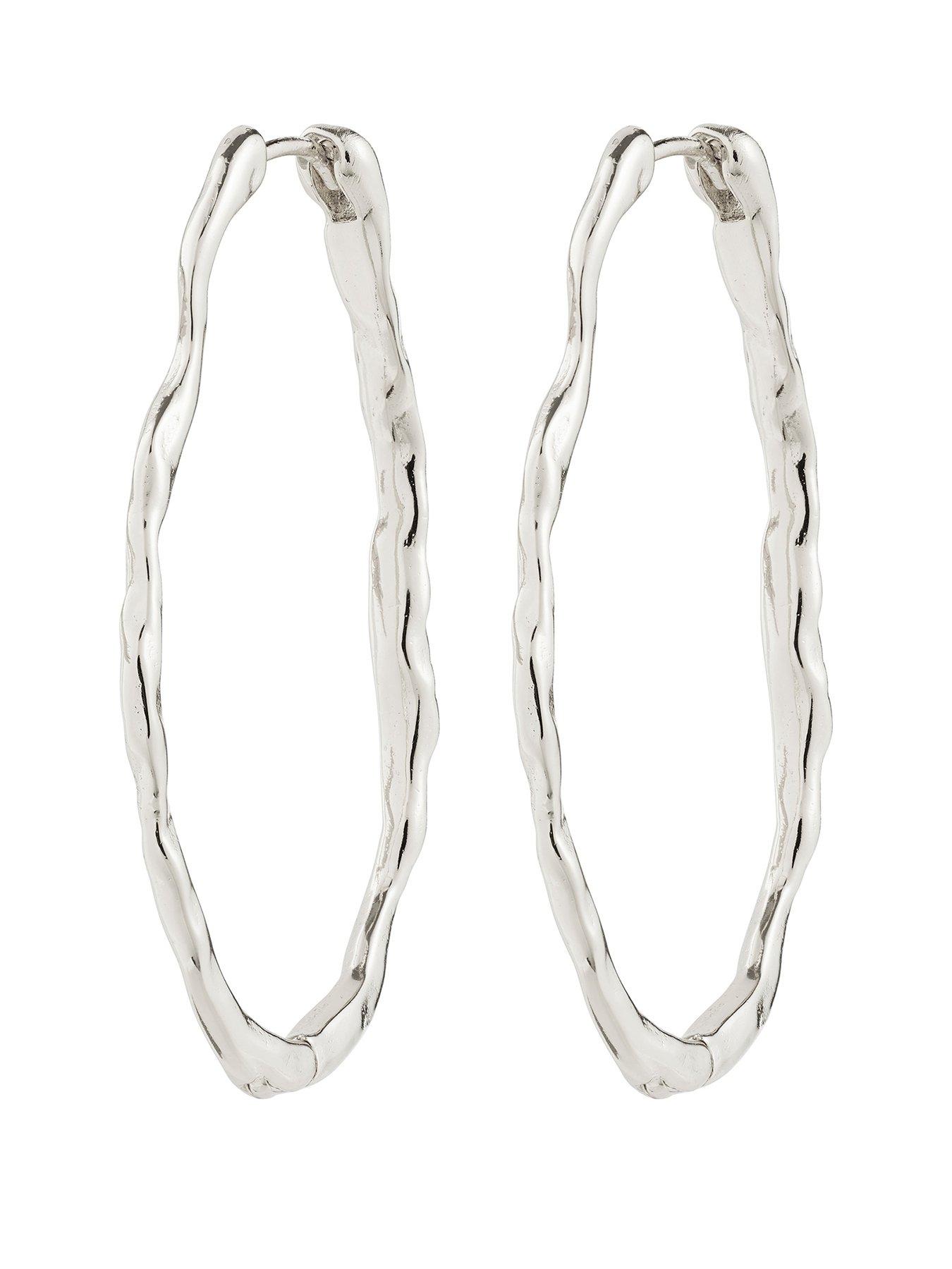 Image 1 of 4 of Pilgrim TIMBER hoop earrings silver-plated