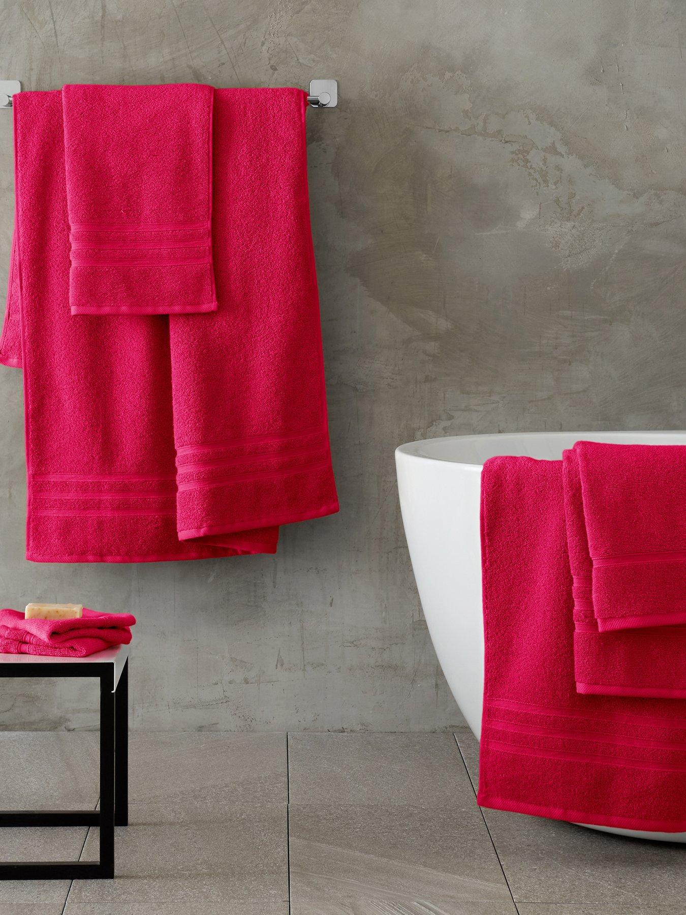 Catherine Lansfield Zero Twist 100% Cotton Towel Bale 6 Hot Pink