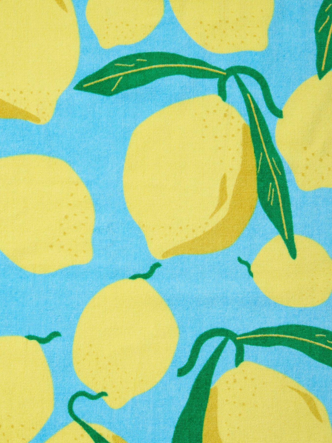 Image 4 of 4 of Catherine Lansfield Lemons Lounger 100% Cotton Sun Lounger Beach Towel Aqua