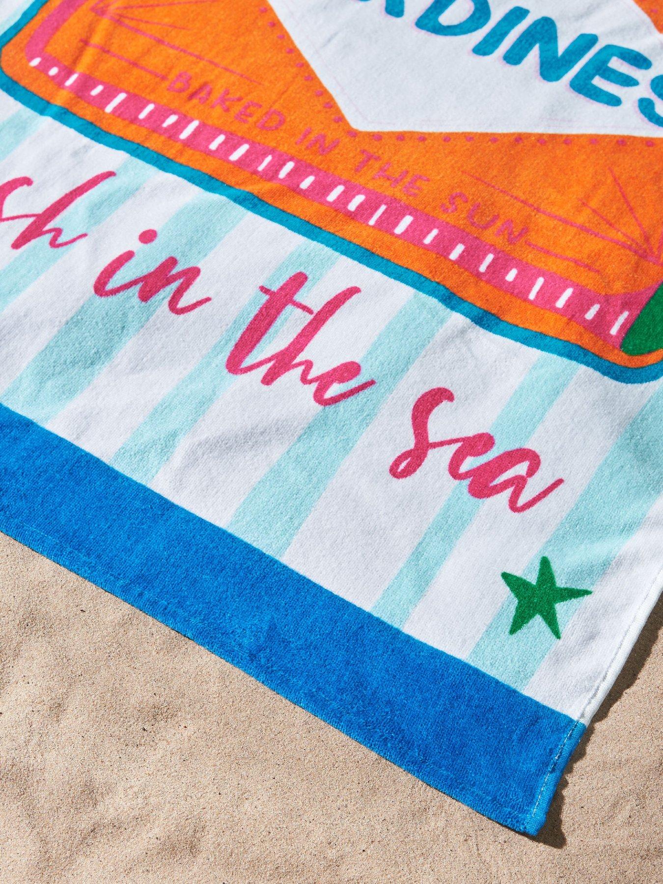 Image 3 of 3 of Catherine Lansfield Sardines 100% Cotton Beach Towel Blue