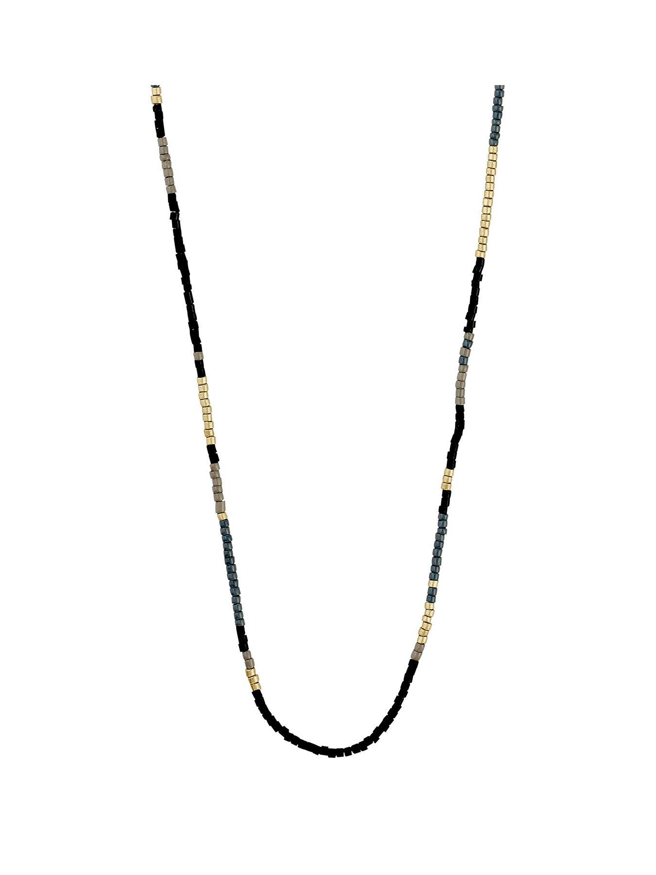  image of pilgrim-alison-necklace-black-gold-plated