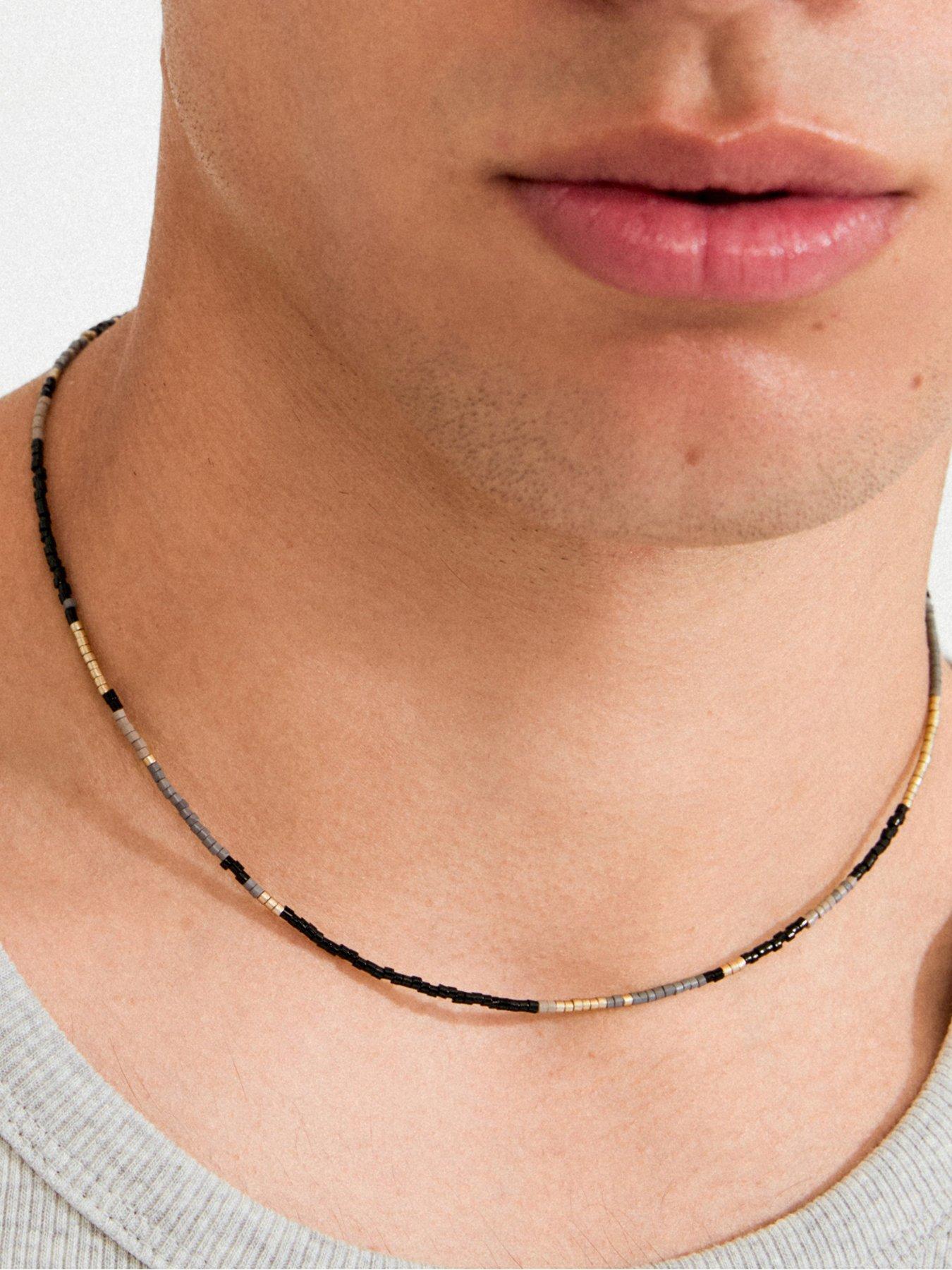  image of pilgrim-alison-necklace-black-gold-plated