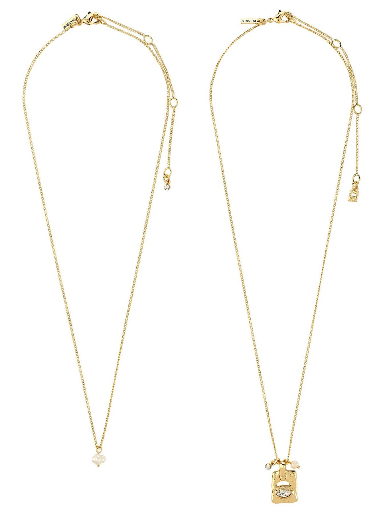  image of pilgrim-fire-necklace-2-in-1-set-gold-plated