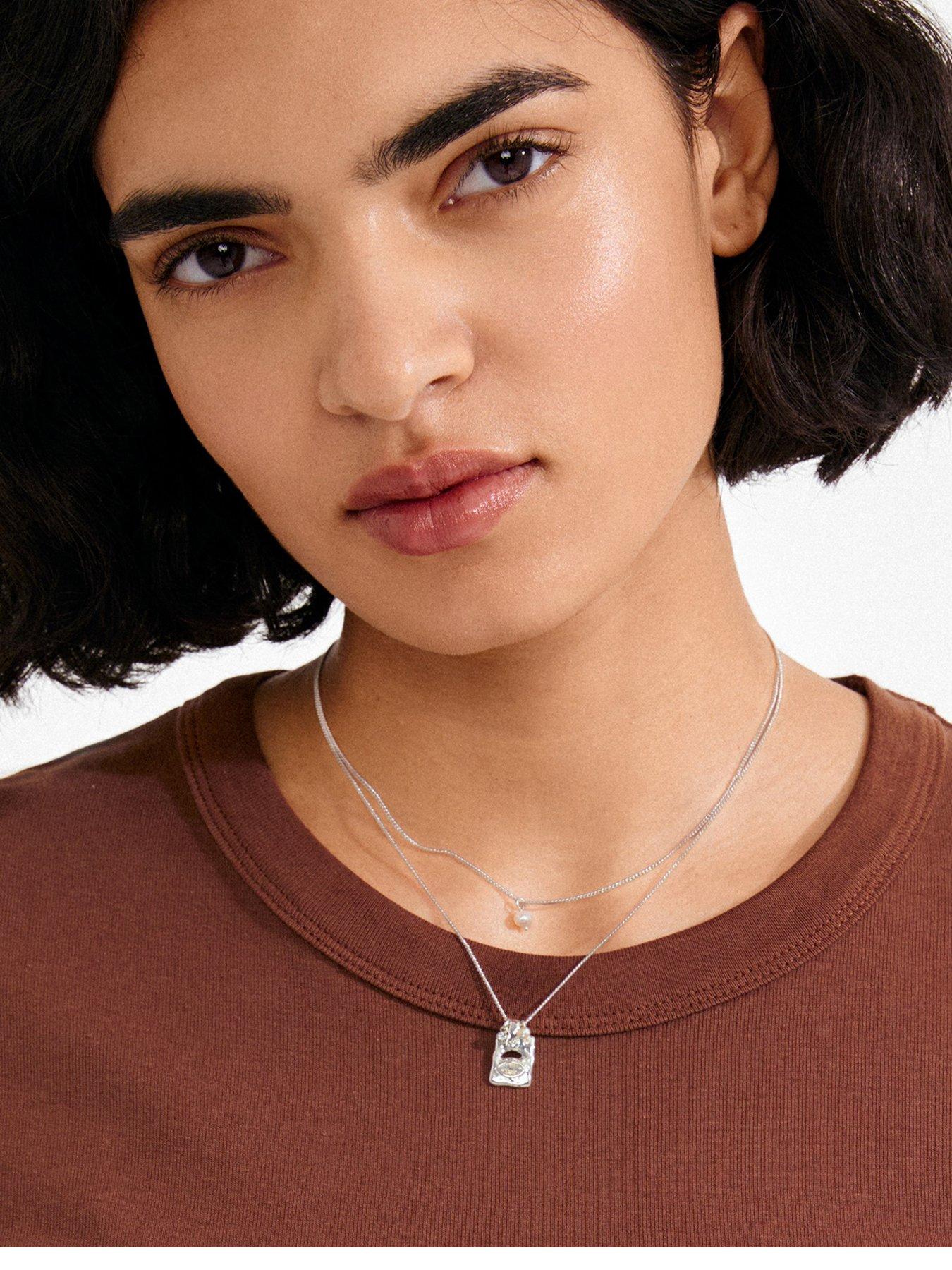Image 1 of 5 of Pilgrim FIRE necklace 2-in-1 set, silver-plated