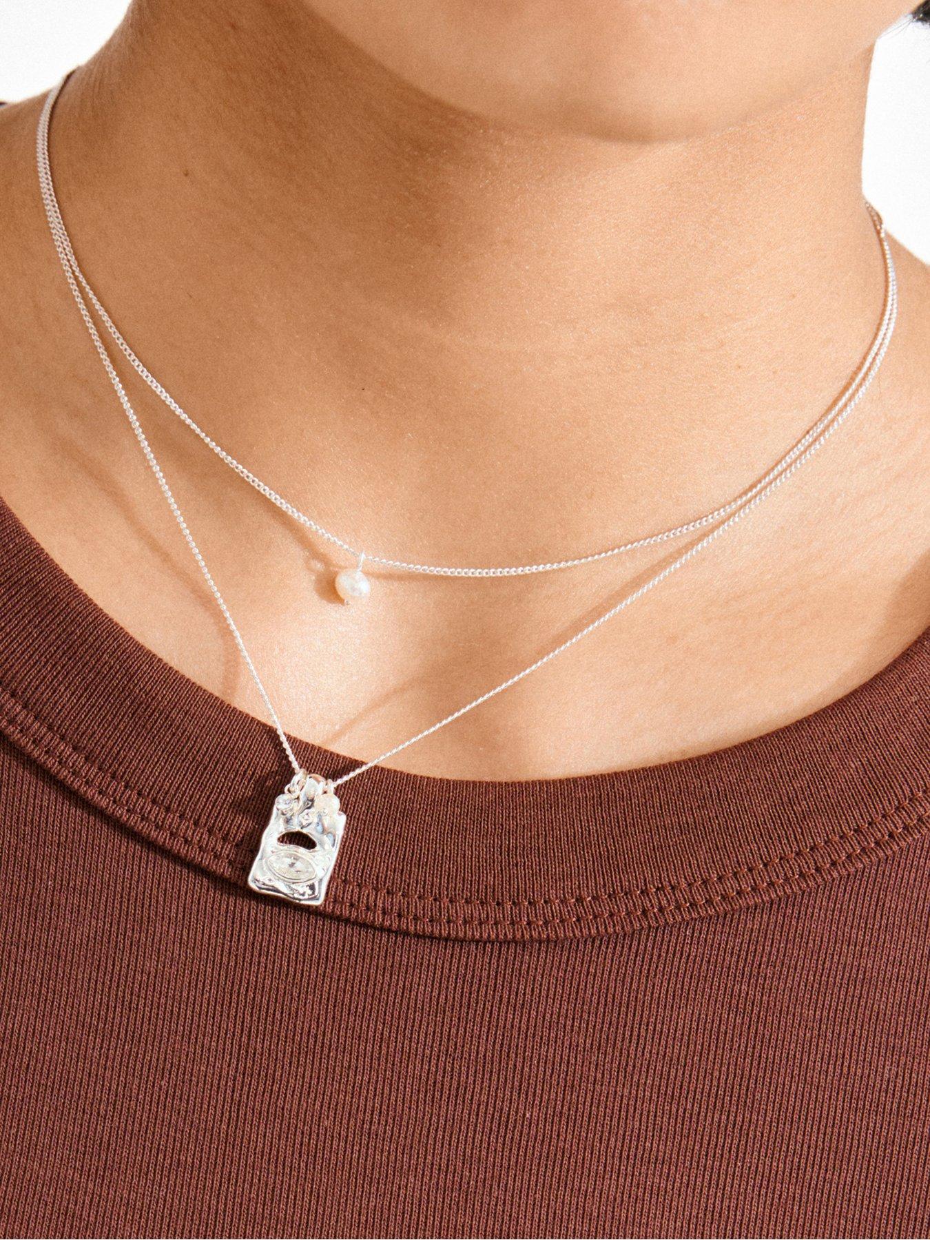 Image 3 of 5 of Pilgrim FIRE necklace 2-in-1 set, silver-plated