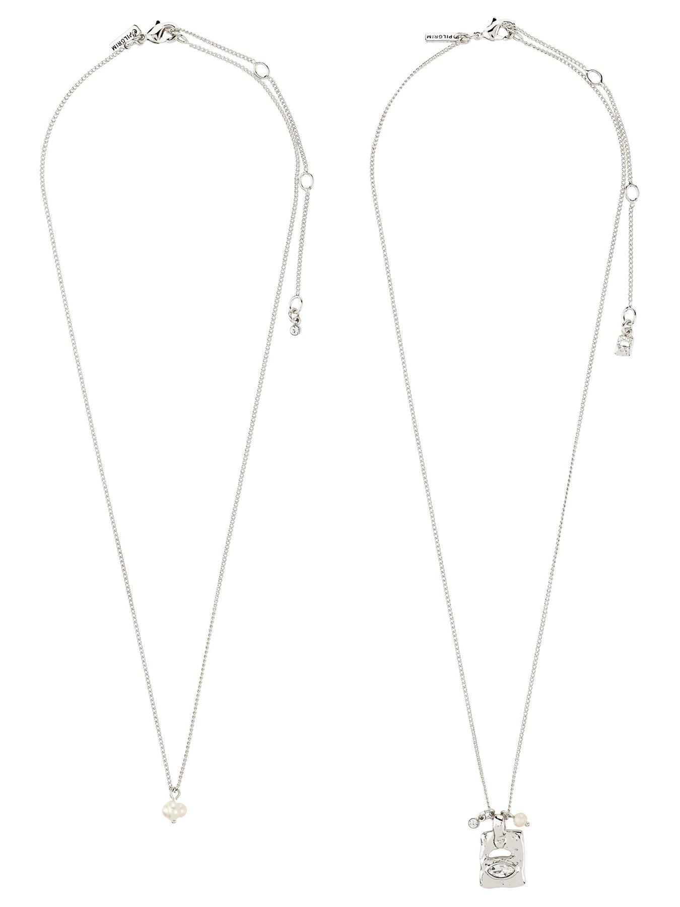 Image 5 of 5 of Pilgrim FIRE necklace 2-in-1 set, silver-plated
