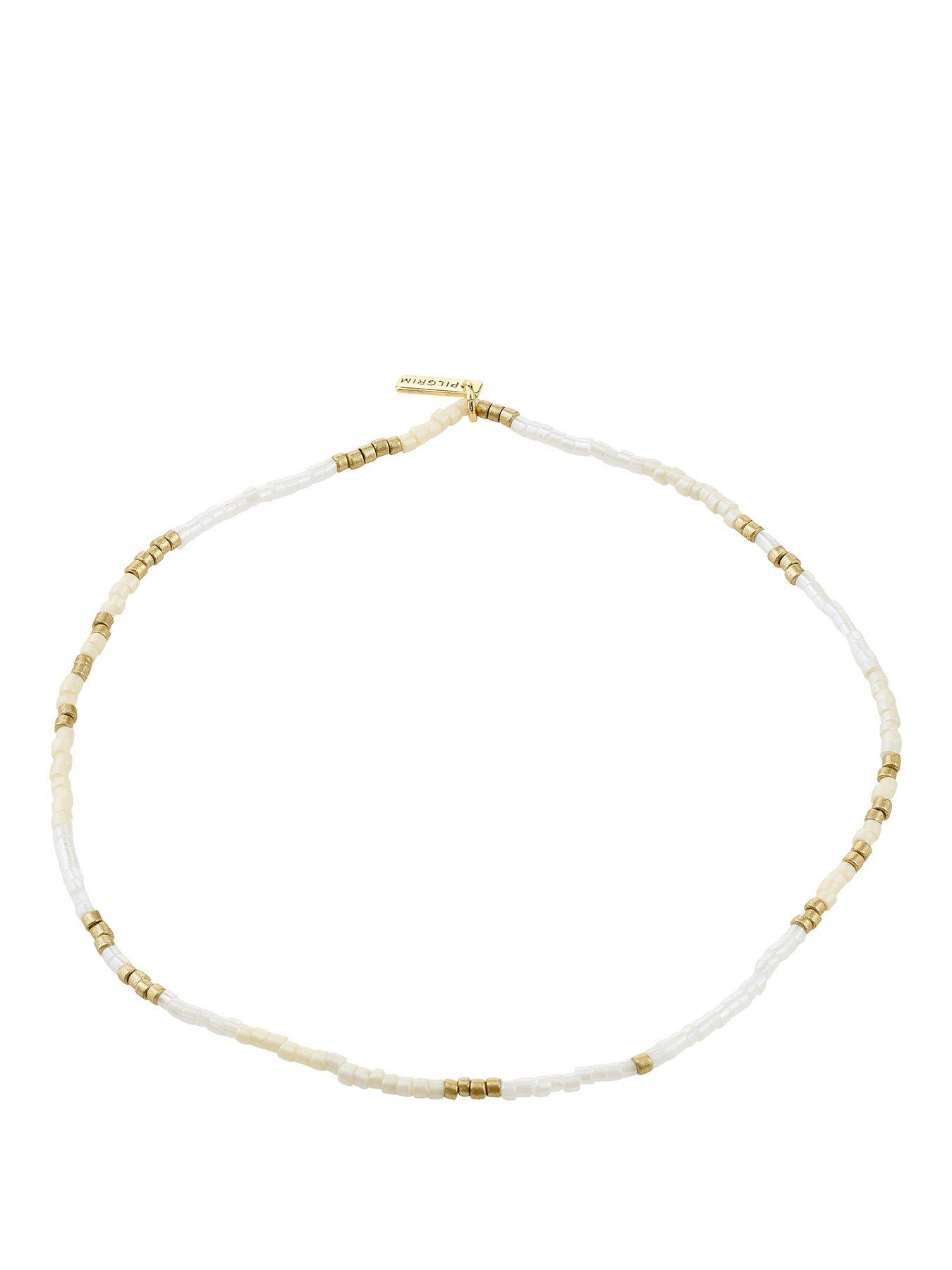  image of pilgrim-alison-ankle-chain-white-gold-plated