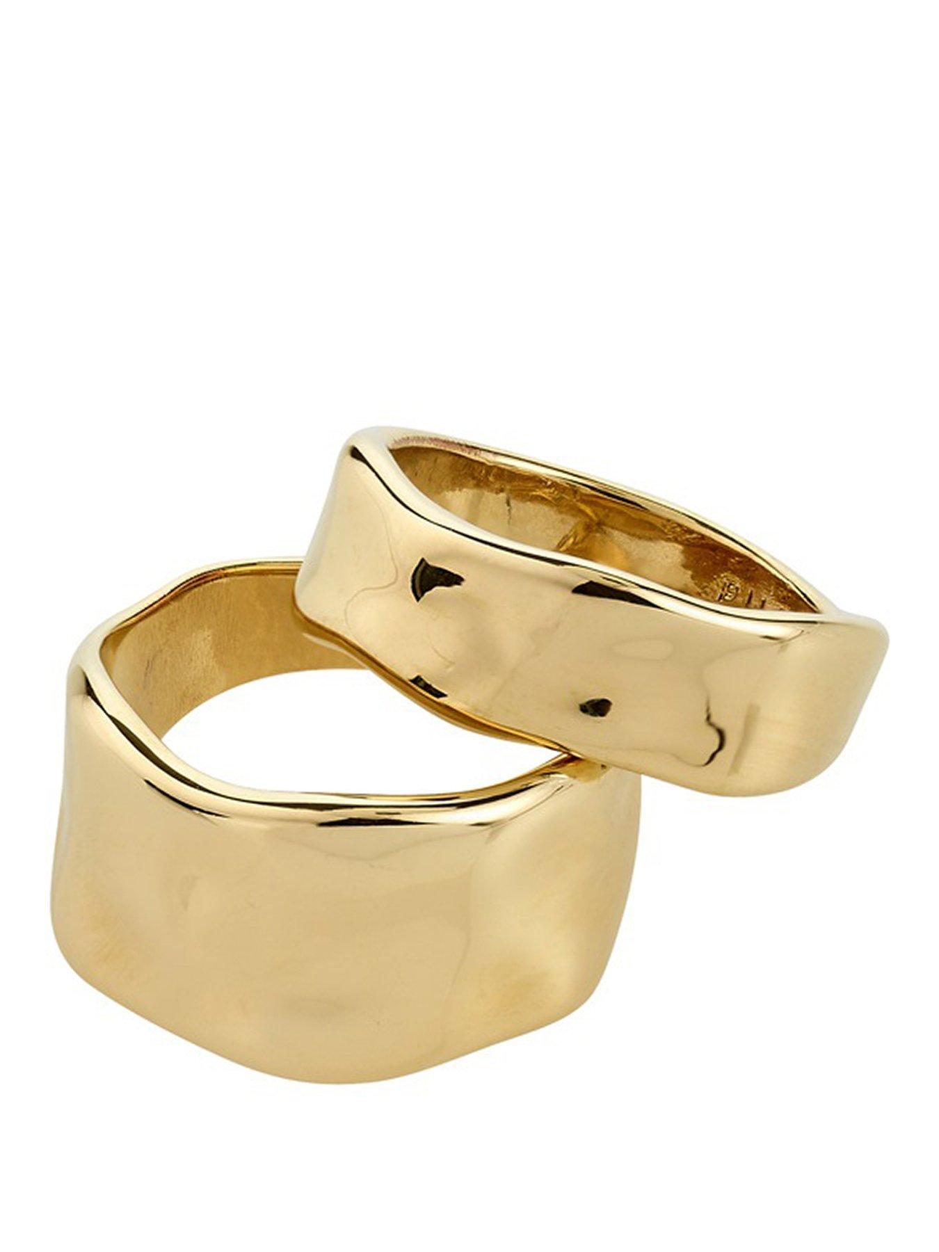  image of pilgrim-ember-rings-2-in-1-set-gold-plated