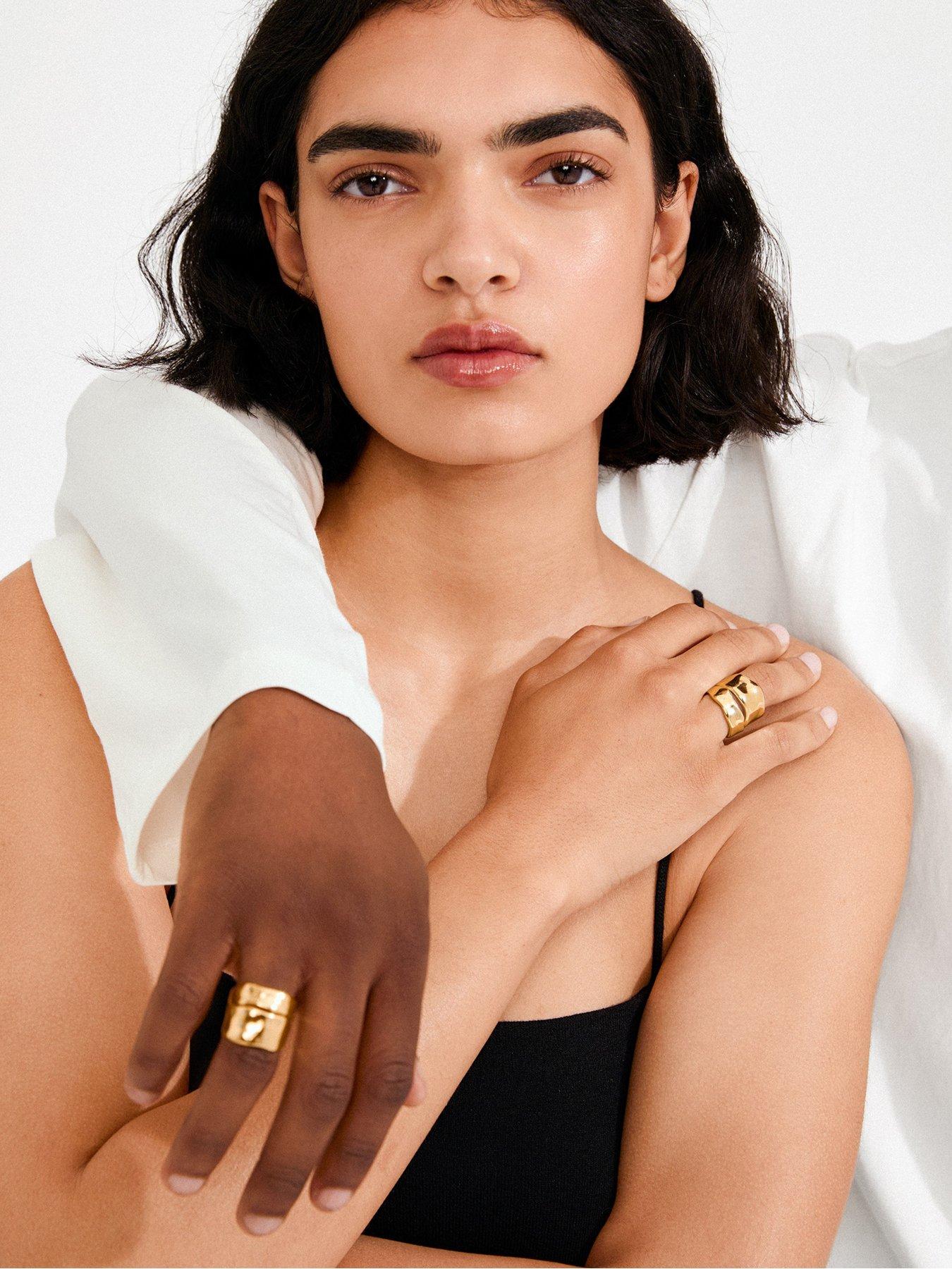  image of pilgrim-ember-rings-2-in-1-set-gold-plated