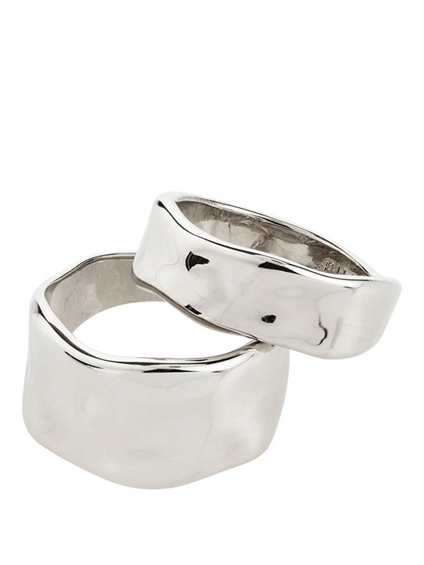 Image 1 of 3 of Pilgrim EMBER rings 2-in-1 set, silver-plated