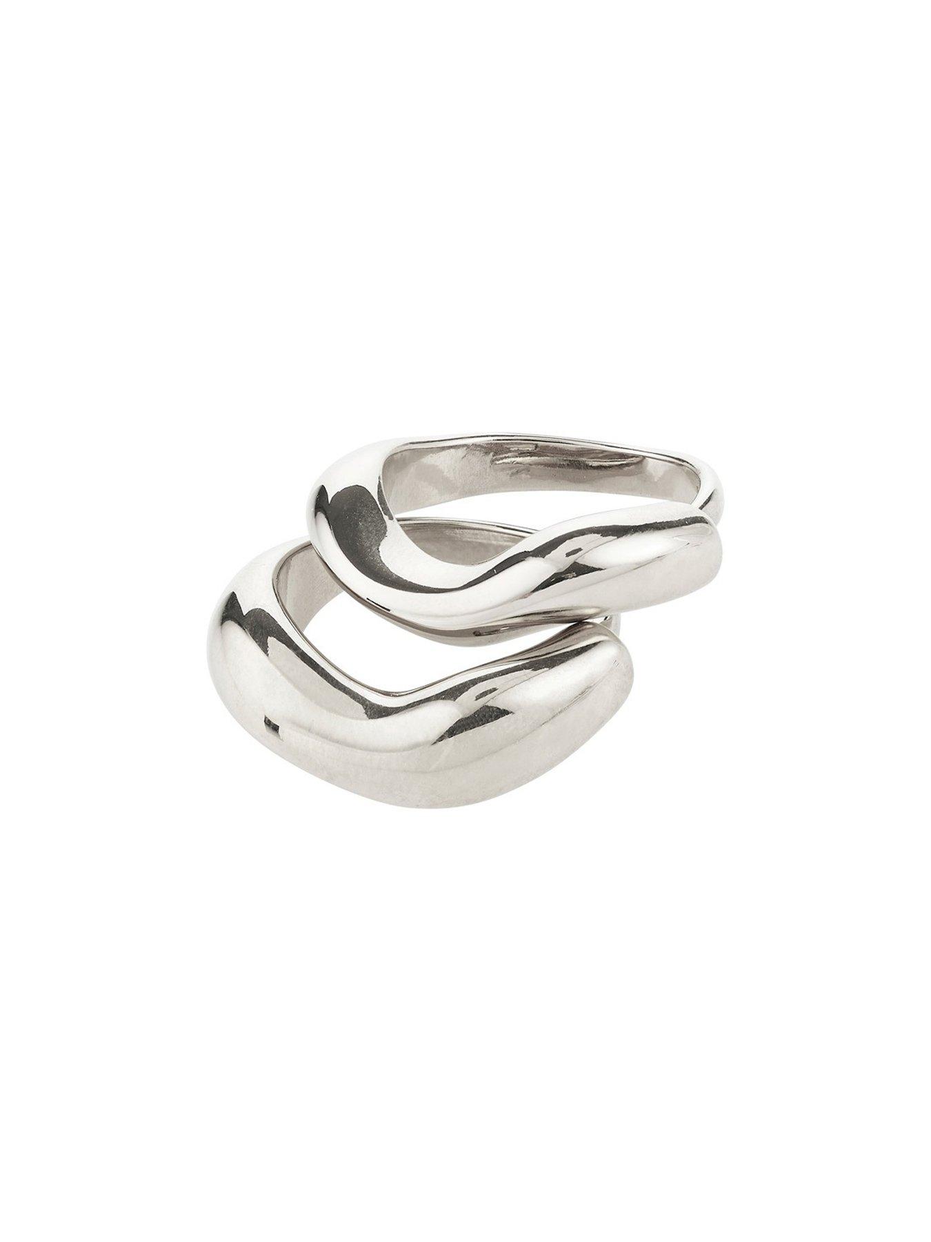 Image 3 of 4 of Pilgrim CALLAWAY rings 2-in-1 set, silver-plated