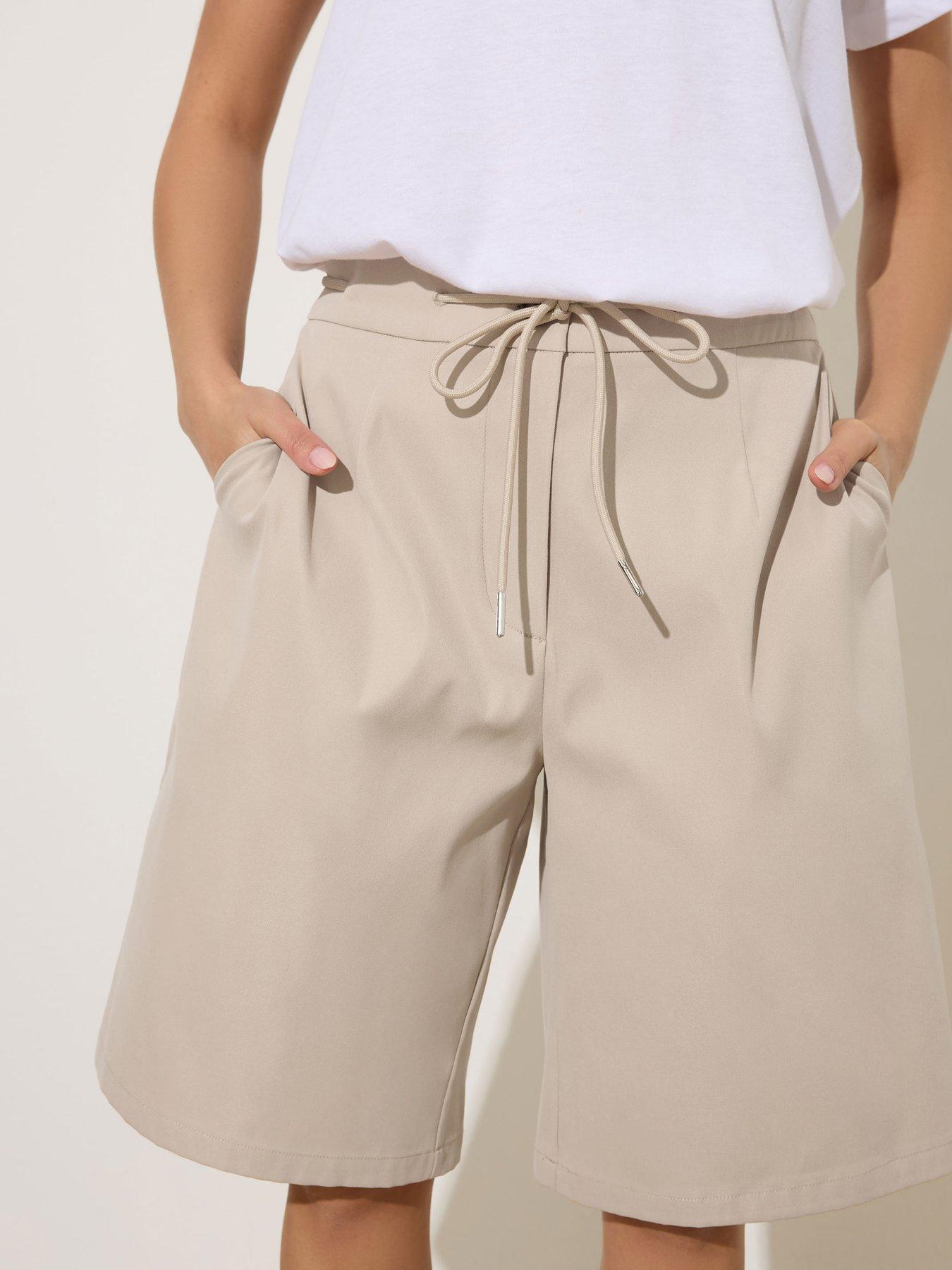  image of pixiegirl-petite-drawstring-jorts-cream