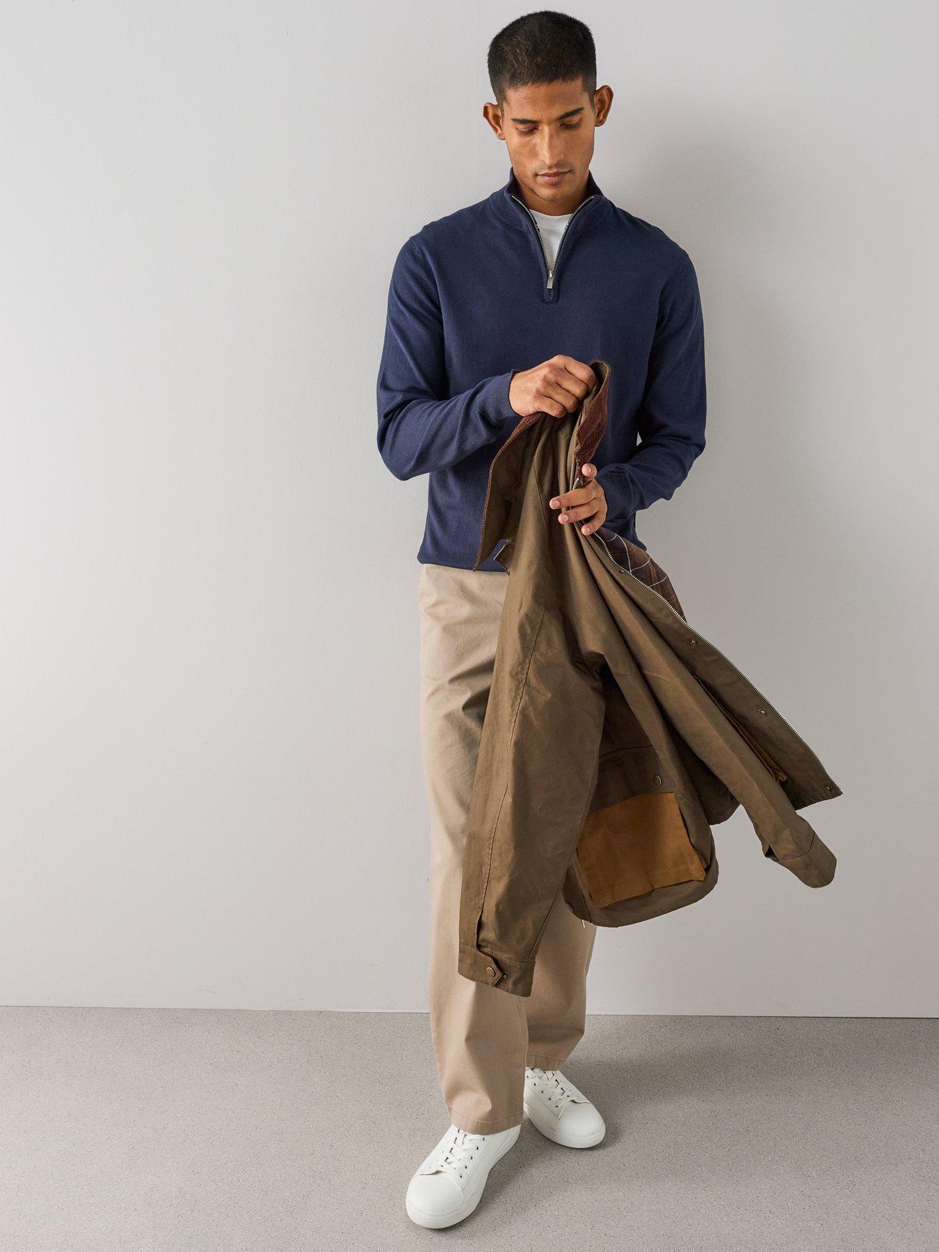 Image 3 of 7 of The Very Collection Cotton Rich 1/4 Zip Jumper - Navy