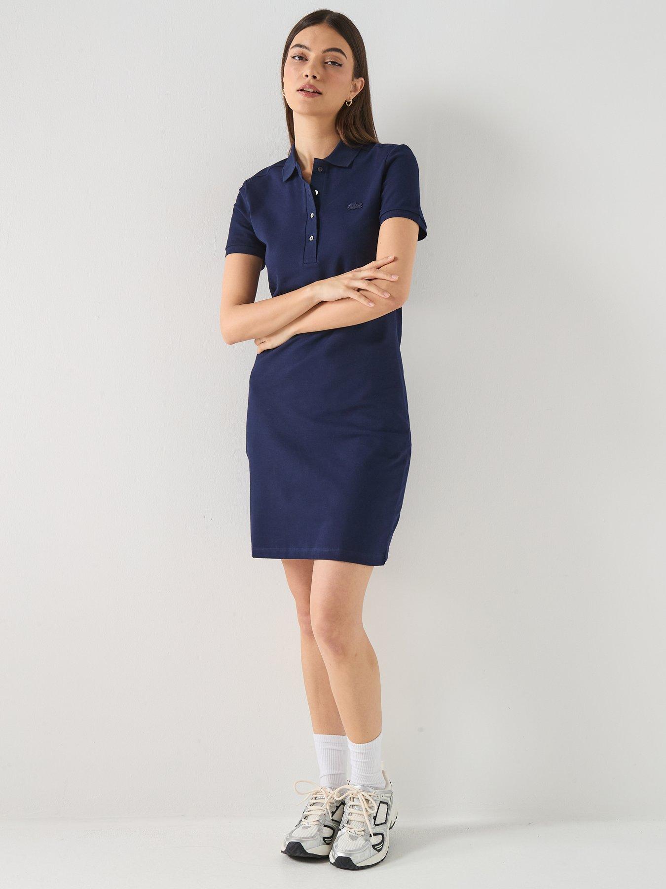 Image 3 of 5 of Lacoste Polo Logo Dress - Navy