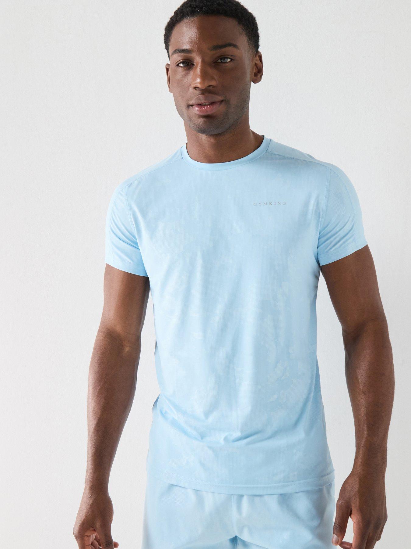 Gym King Mens Debossed Camo T-Shirt - Blue