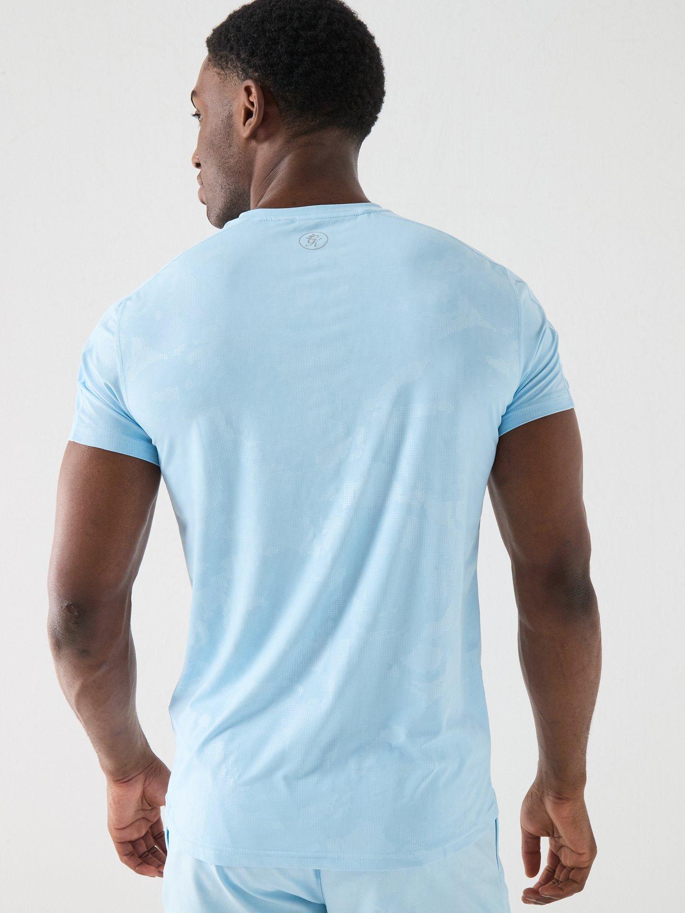 Image 2 of 4 of Gym King Mens Debossed Camo Tee - Blue