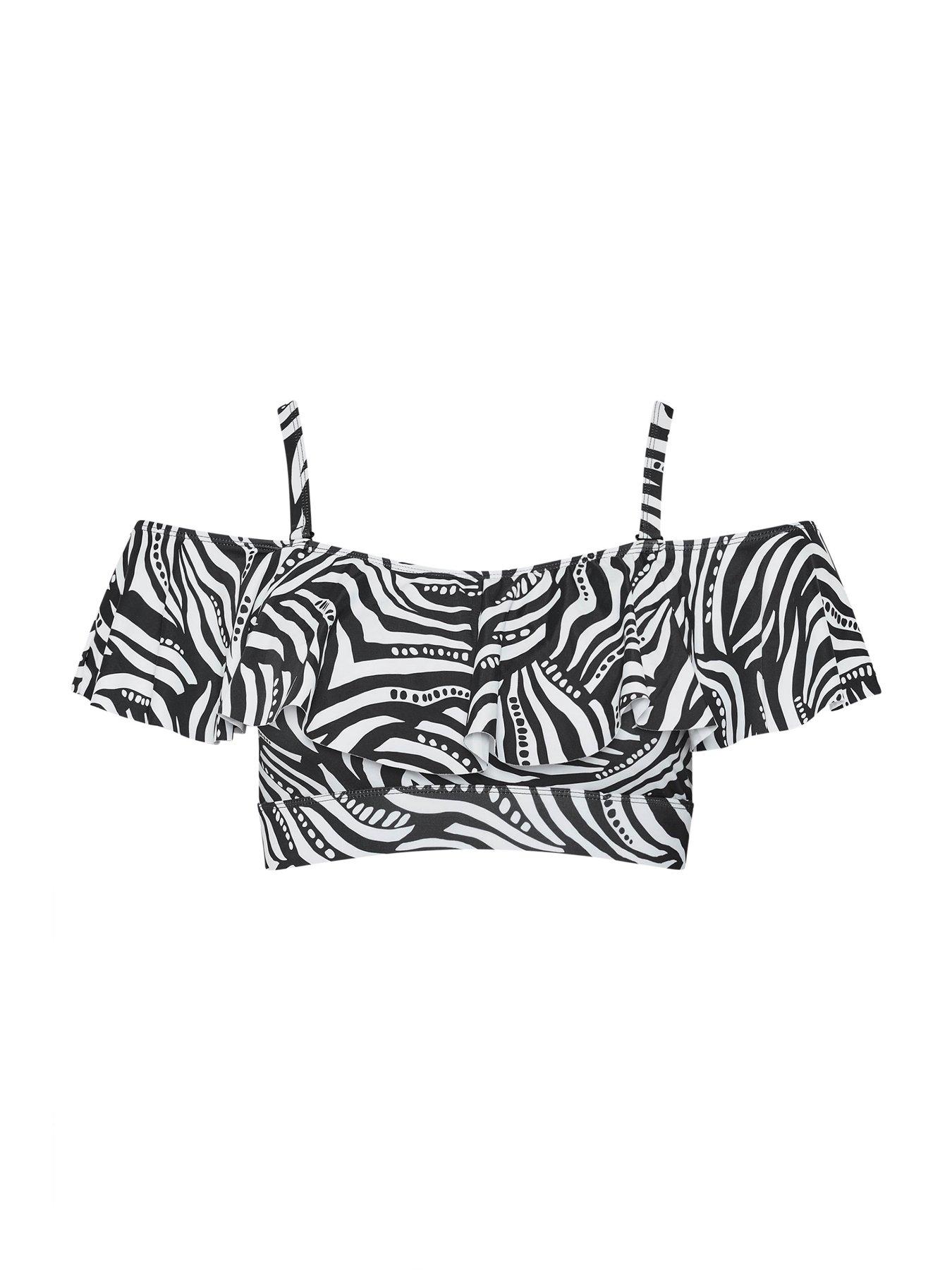 Image 6 of 6 of Yours Curve Bardot Frill Bikini Top