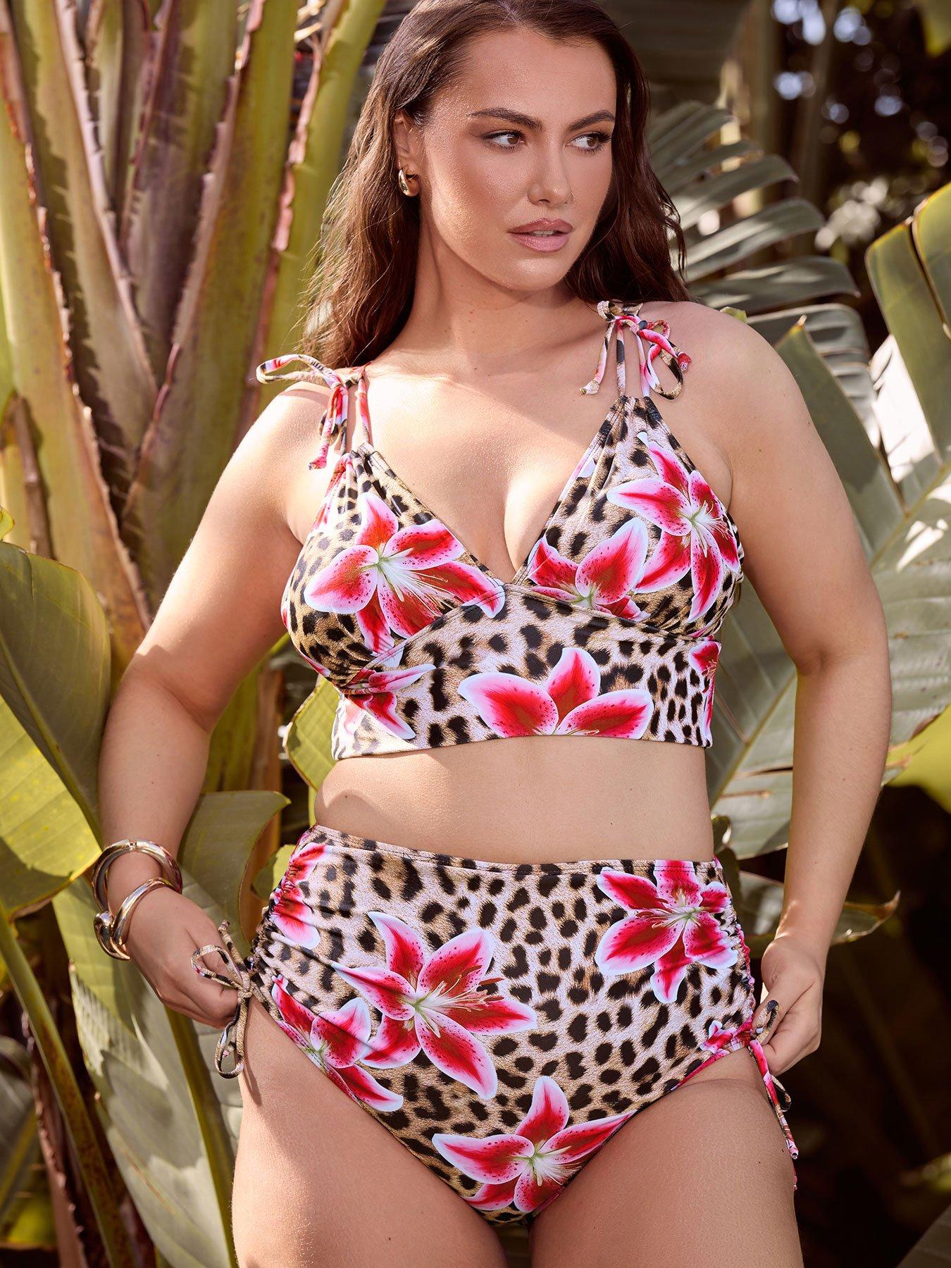 Yours Curve Animal Lily Adjustable High Waisted Brief