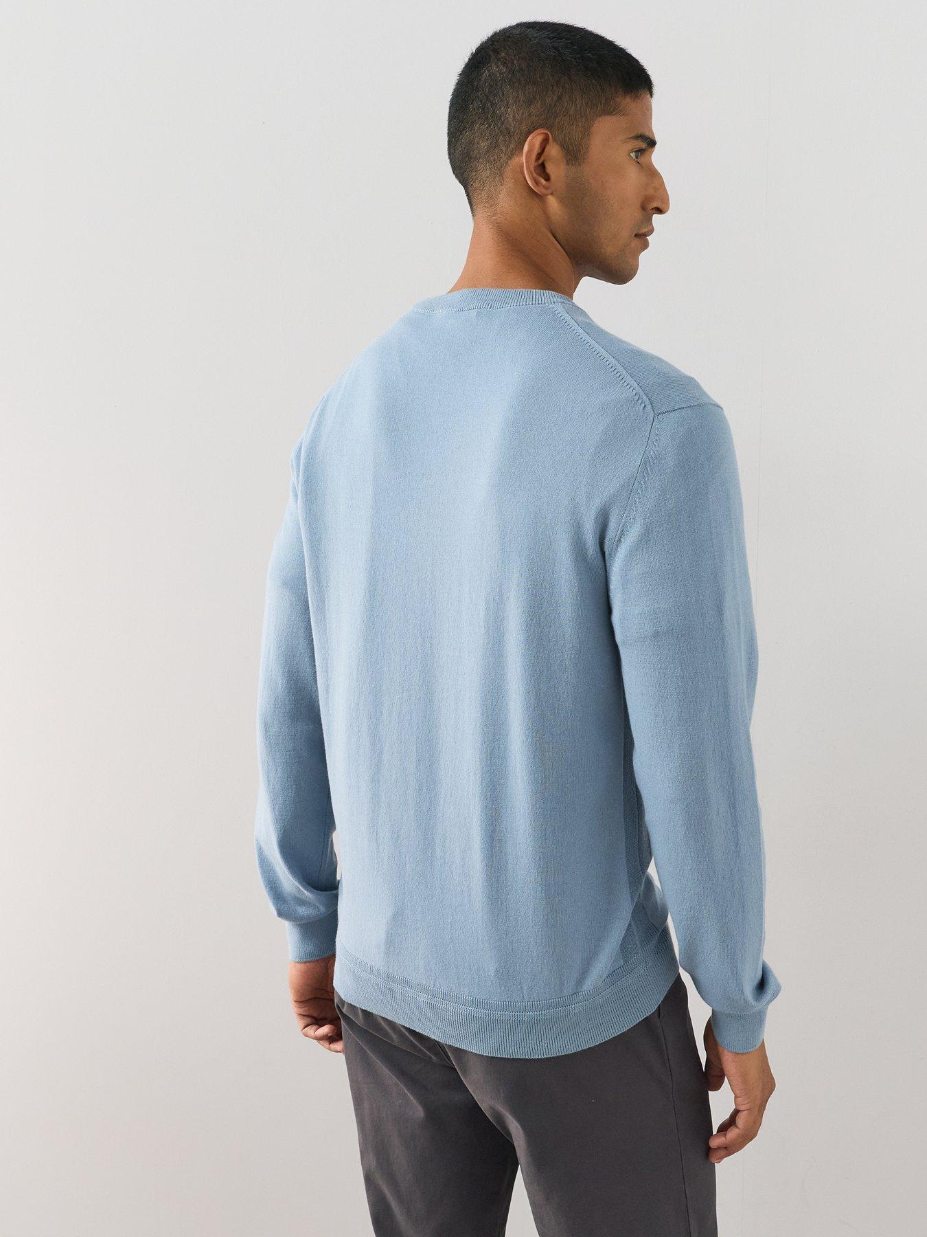 Image 2 of 7 of The Very Collection Cotton Rich Crew Neck Jumper - Blue