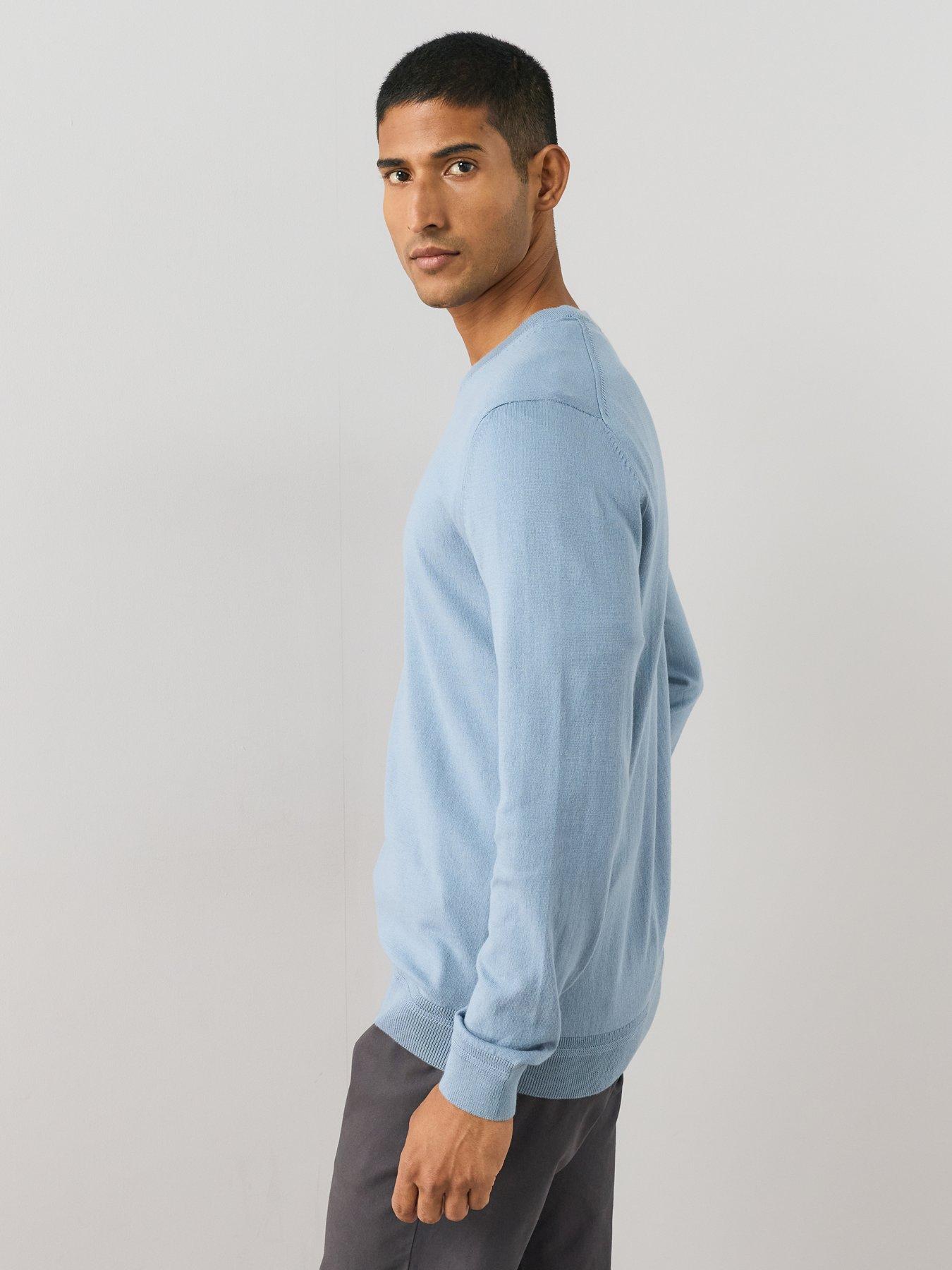 Image 5 of 7 of The Very Collection Cotton Rich Crew Neck Jumper - Blue