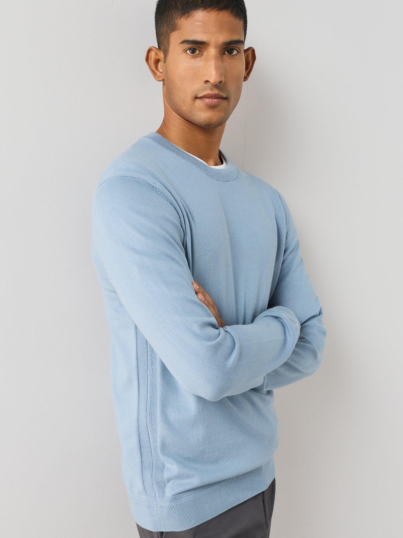 Image 6 of 7 of The Very Collection Cotton Rich Crew Neck Jumper - Blue