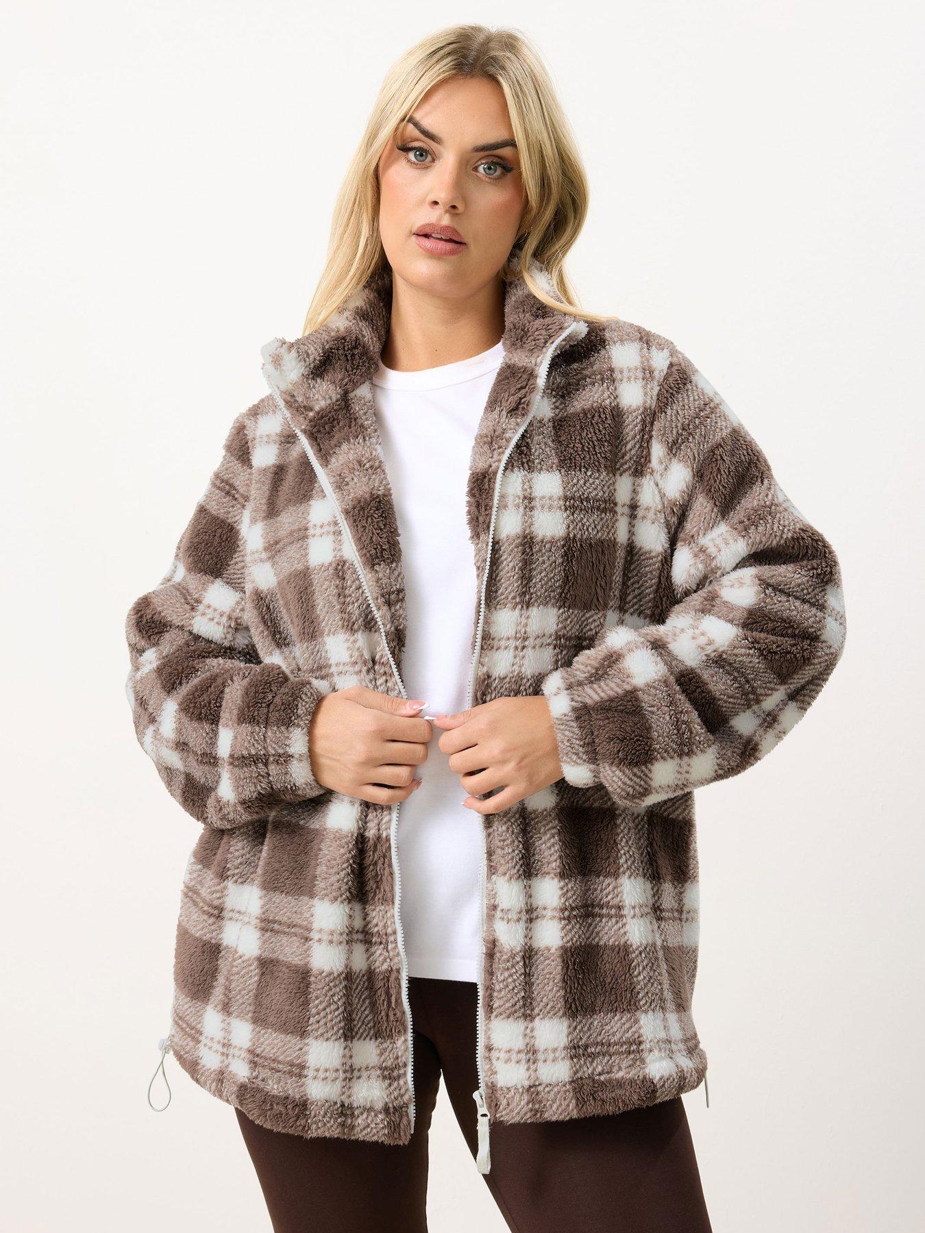 yours-curve-zip-through-check-fleece