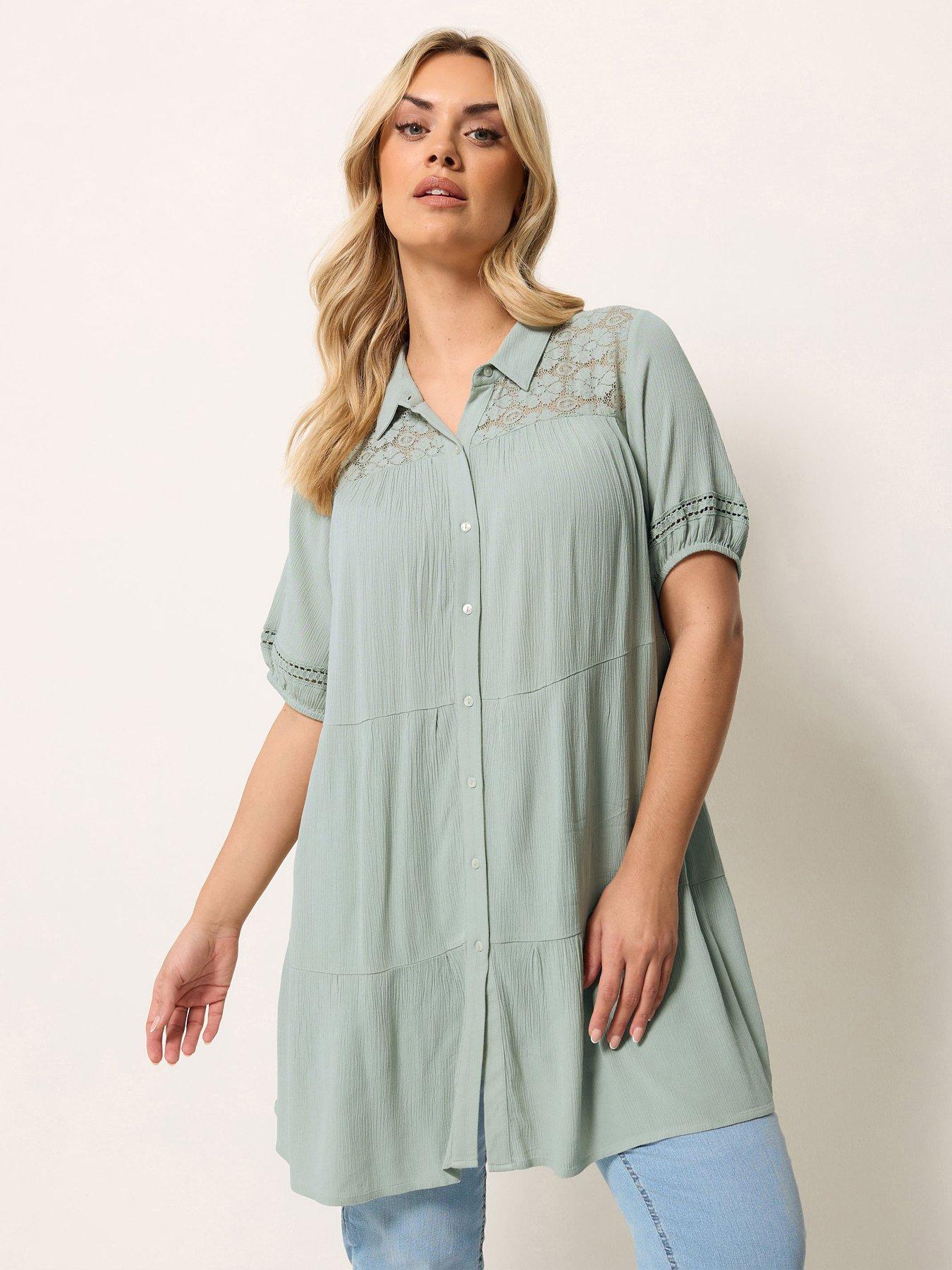 Yours Curve Short Sleeve Tiered Shirt