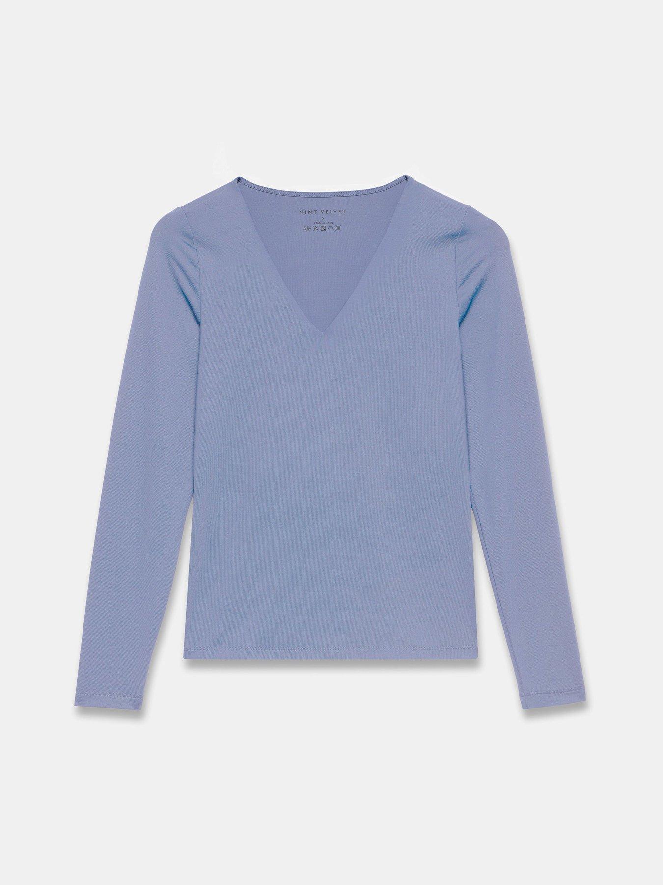 Image 2 of 4 of Mint Velvet V Neck Layering Top - Blue