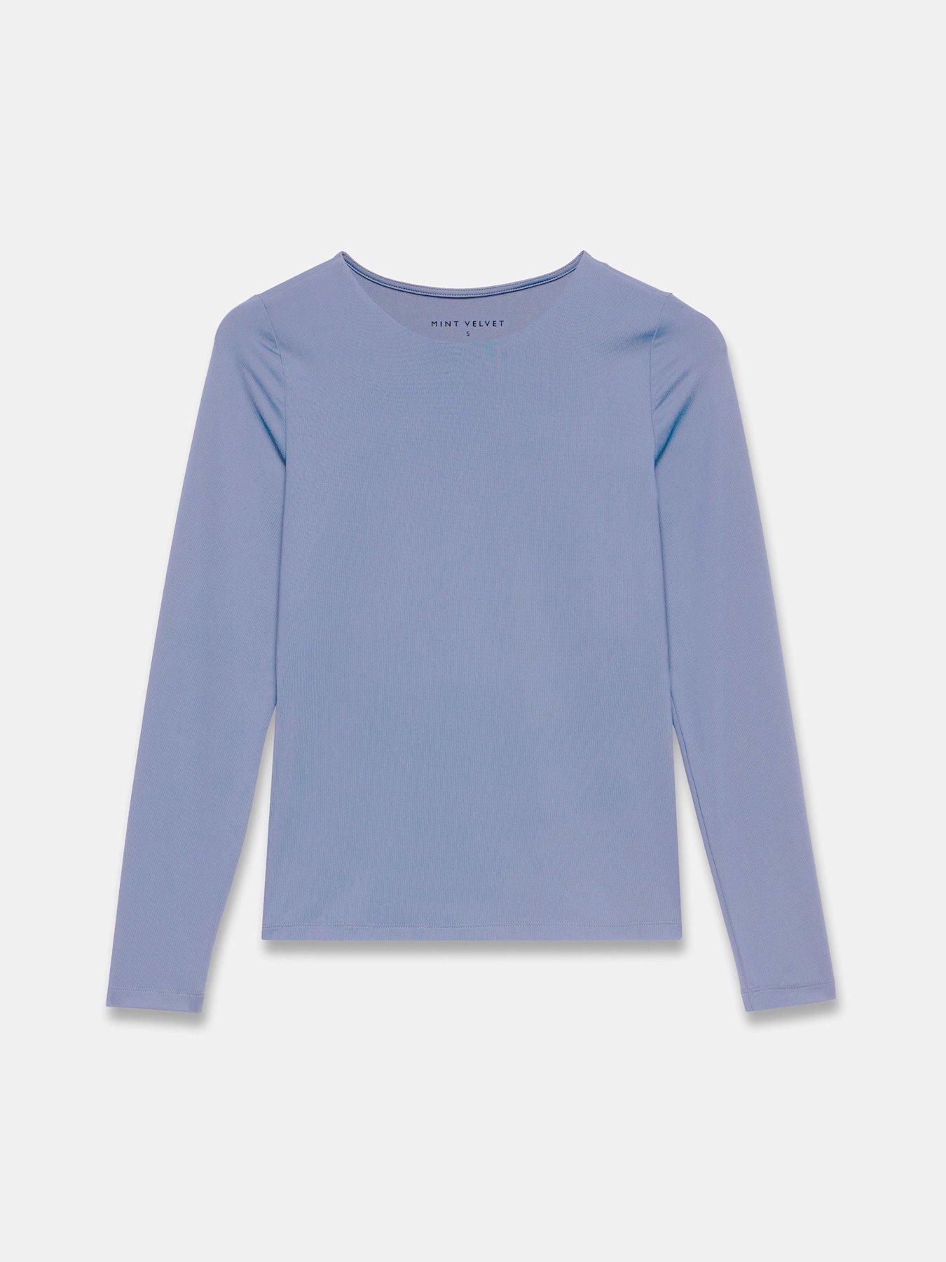 Image 2 of 4 of Mint Velvet Layering Crew Neck Top - Blue