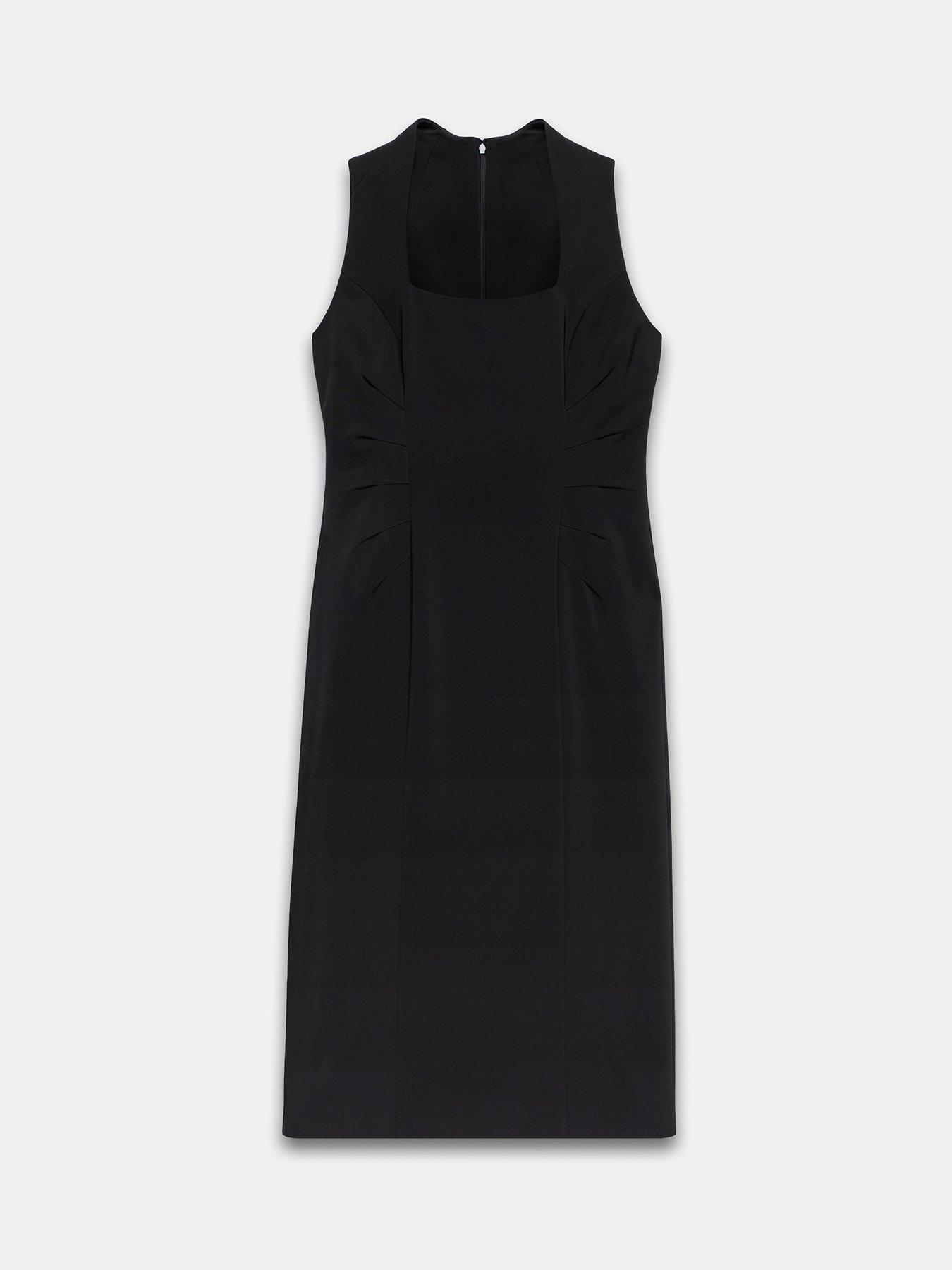 Image 5 of 6 of Mint Velvet Square Neck Fitted Dress - Black
