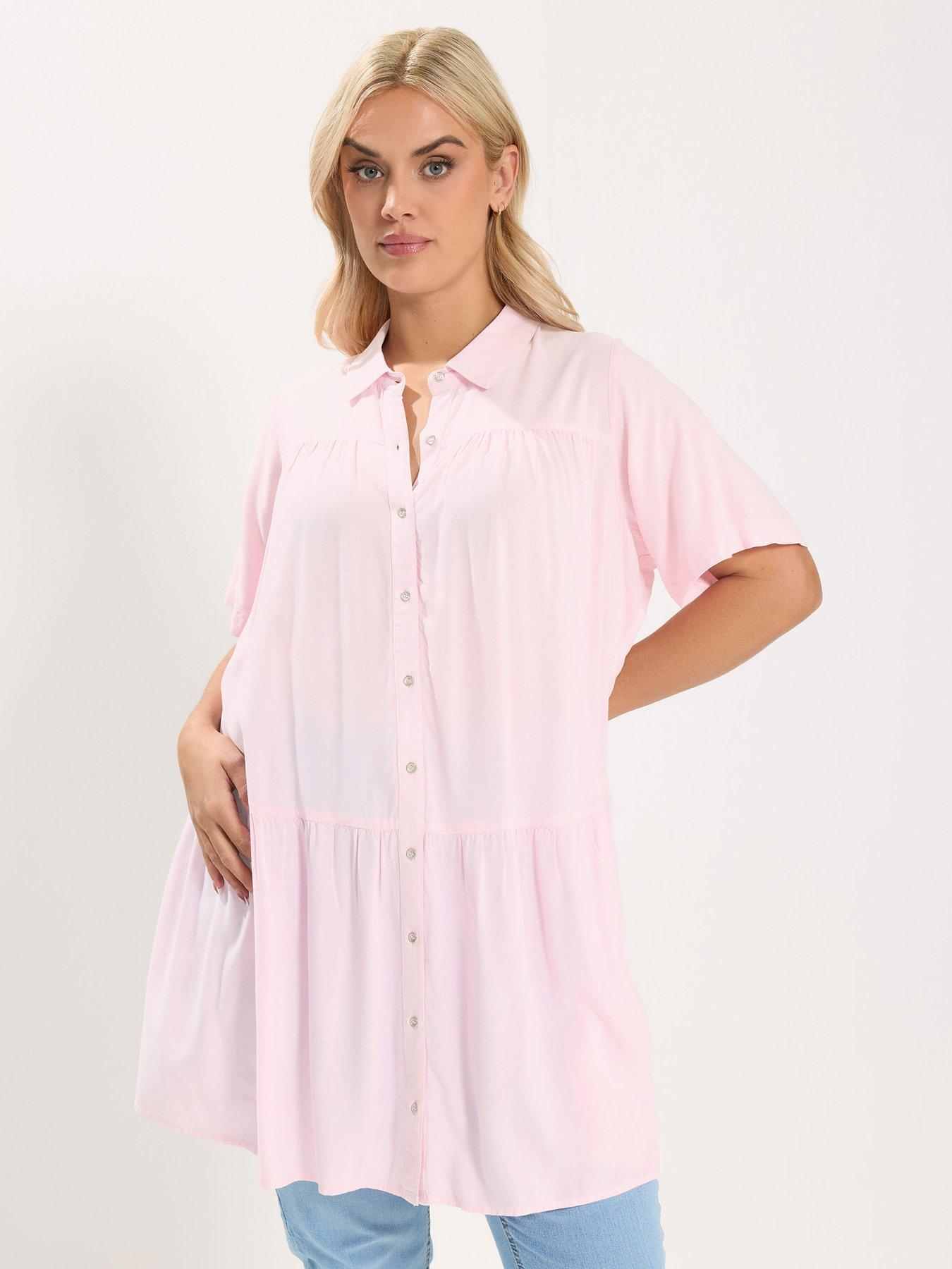 Yours Curve Tiered Smock Chambray Shirt