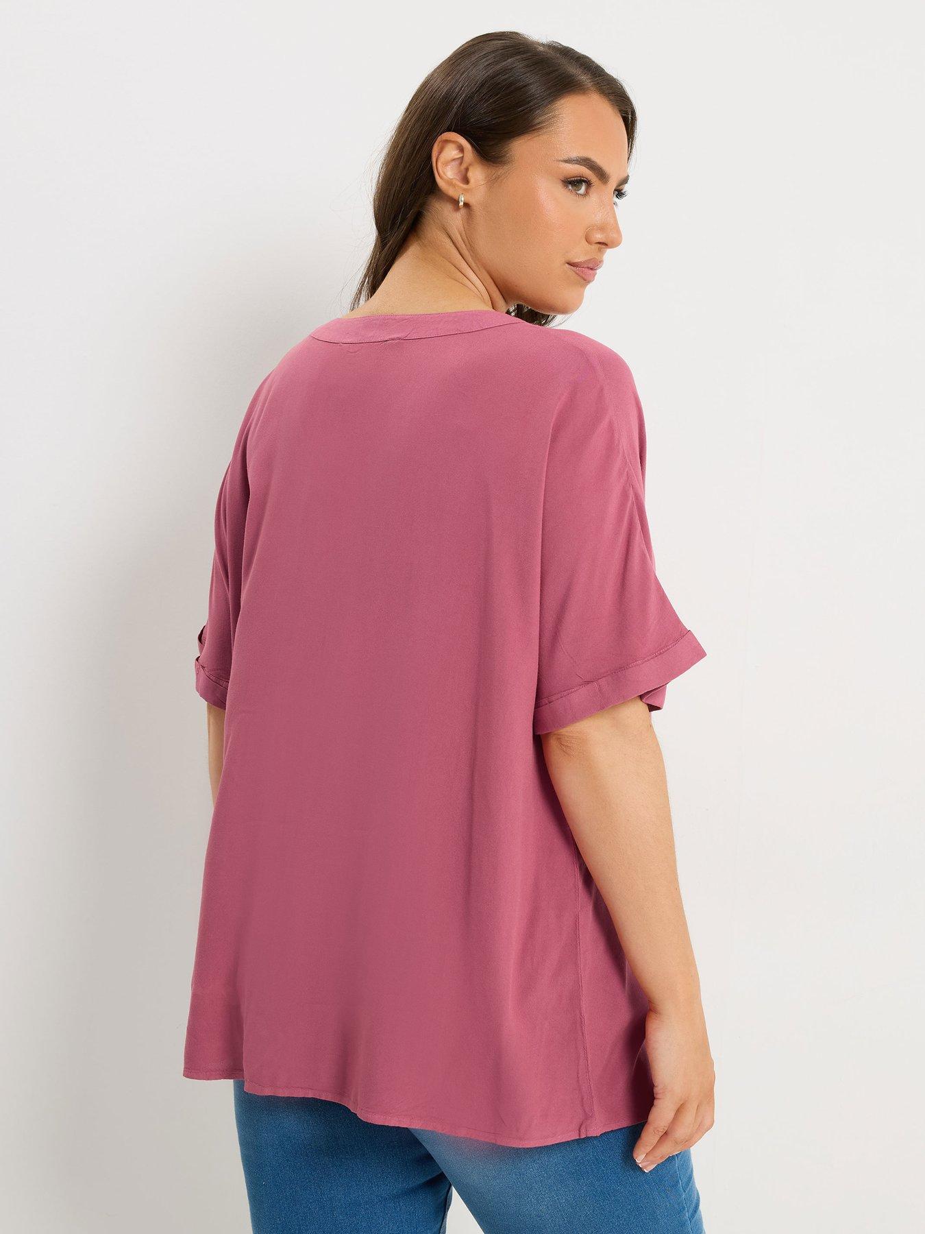 Image 2 of 5 of Yours Curve Button Through Chambray Blouse - Blue