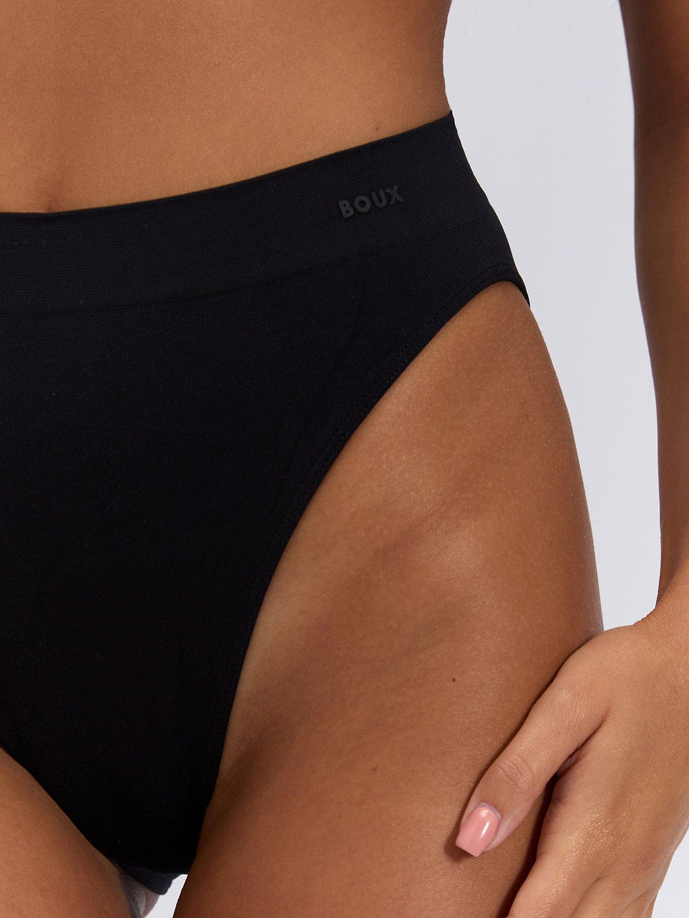 Image 4 of 4 of Boux Avenue Seamfree High Leg Thongs 3 Pack - Black