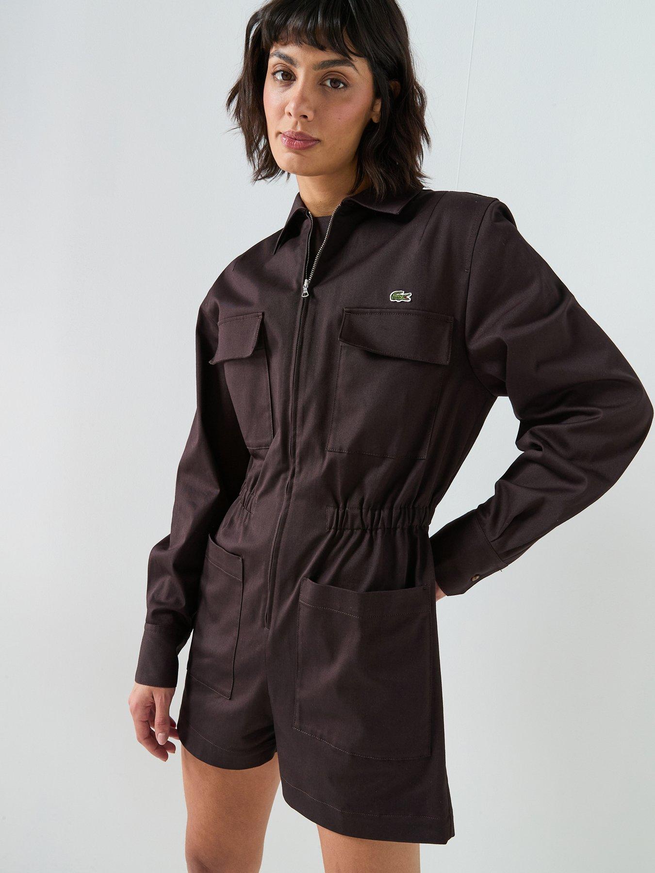 front image of lacoste-long-sleeve-playsuit