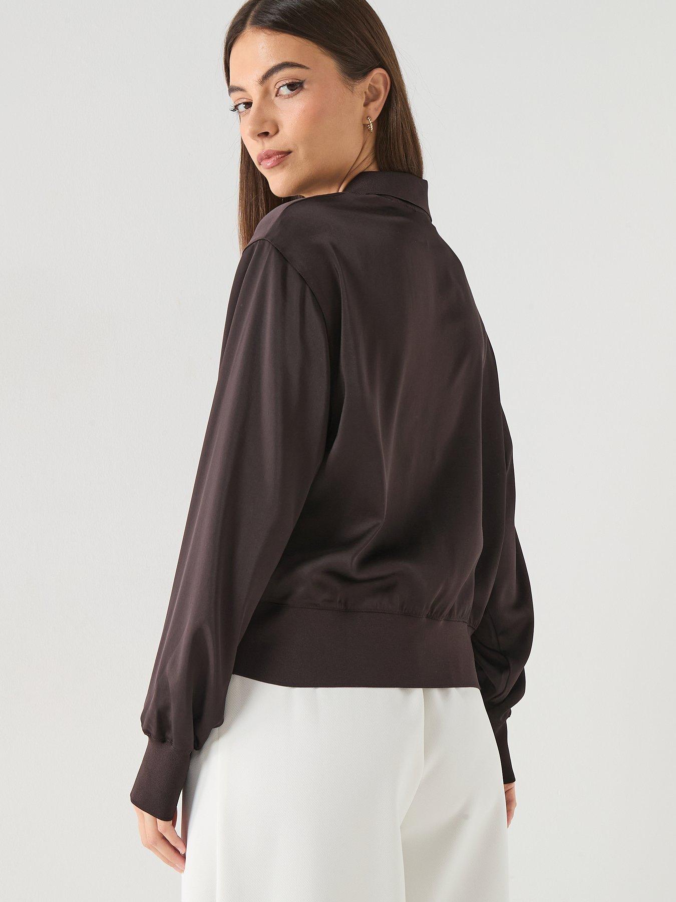 Image 2 of 6 of Lacoste Long Sleeve Knitted Polo Top - Brown